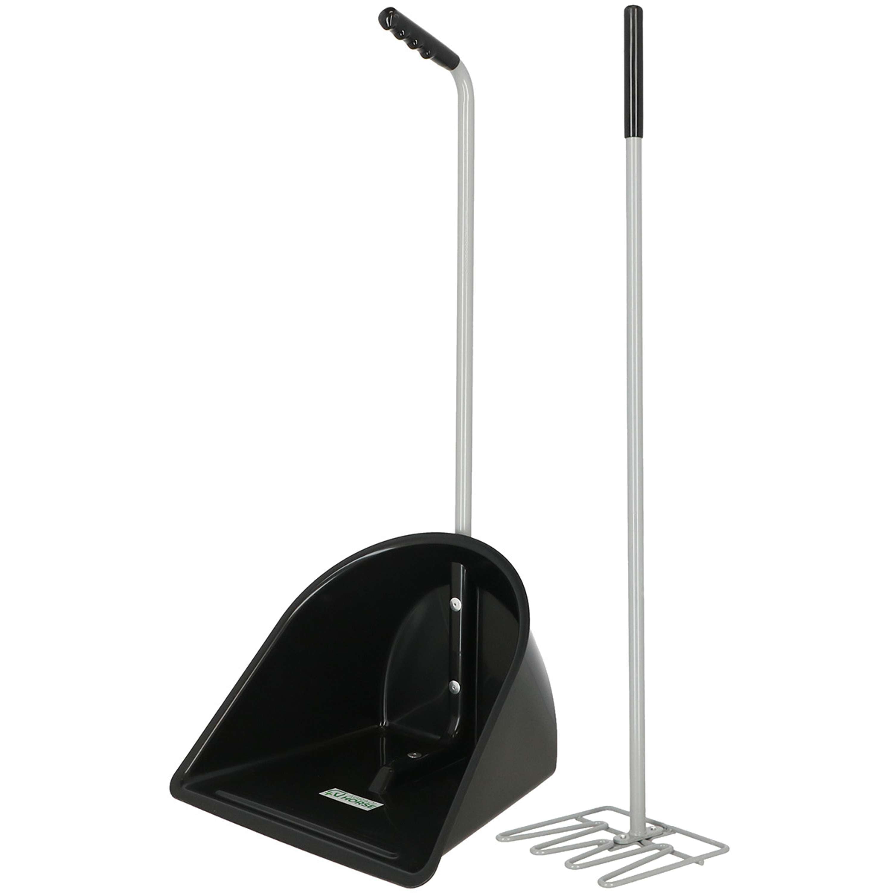 Agradi Horse Durable Strong Pelle et Râteau à Crottin Complet Noir