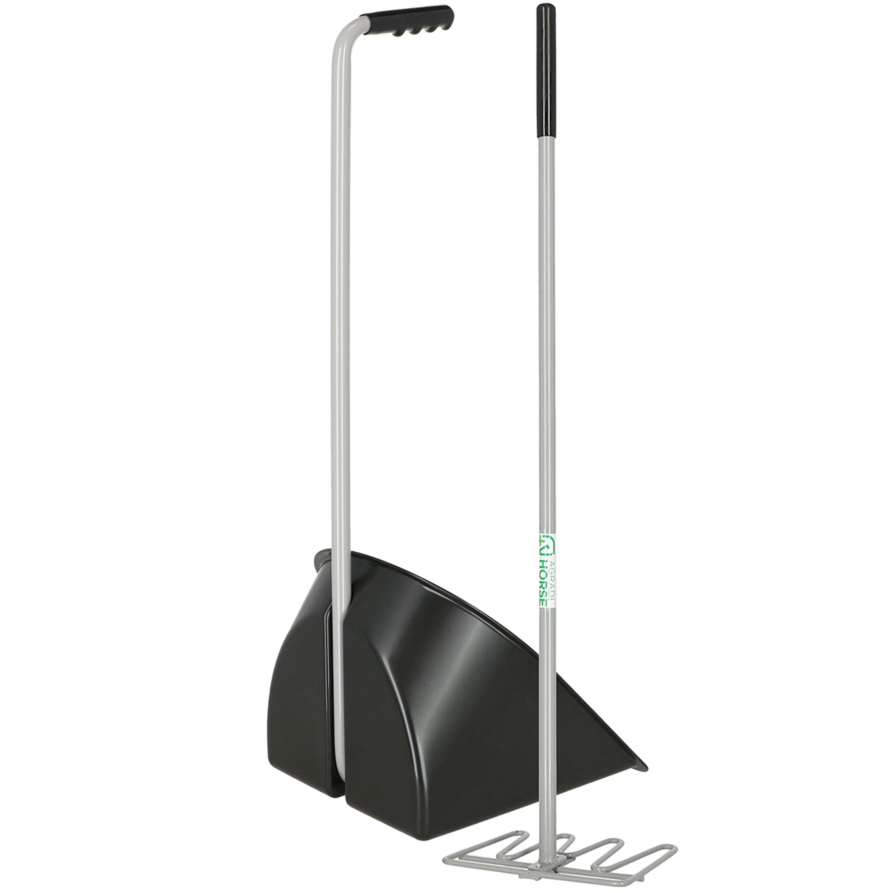 Agradi Horse Durable Strong Pelle et Râteau à Crottin Complet Noir