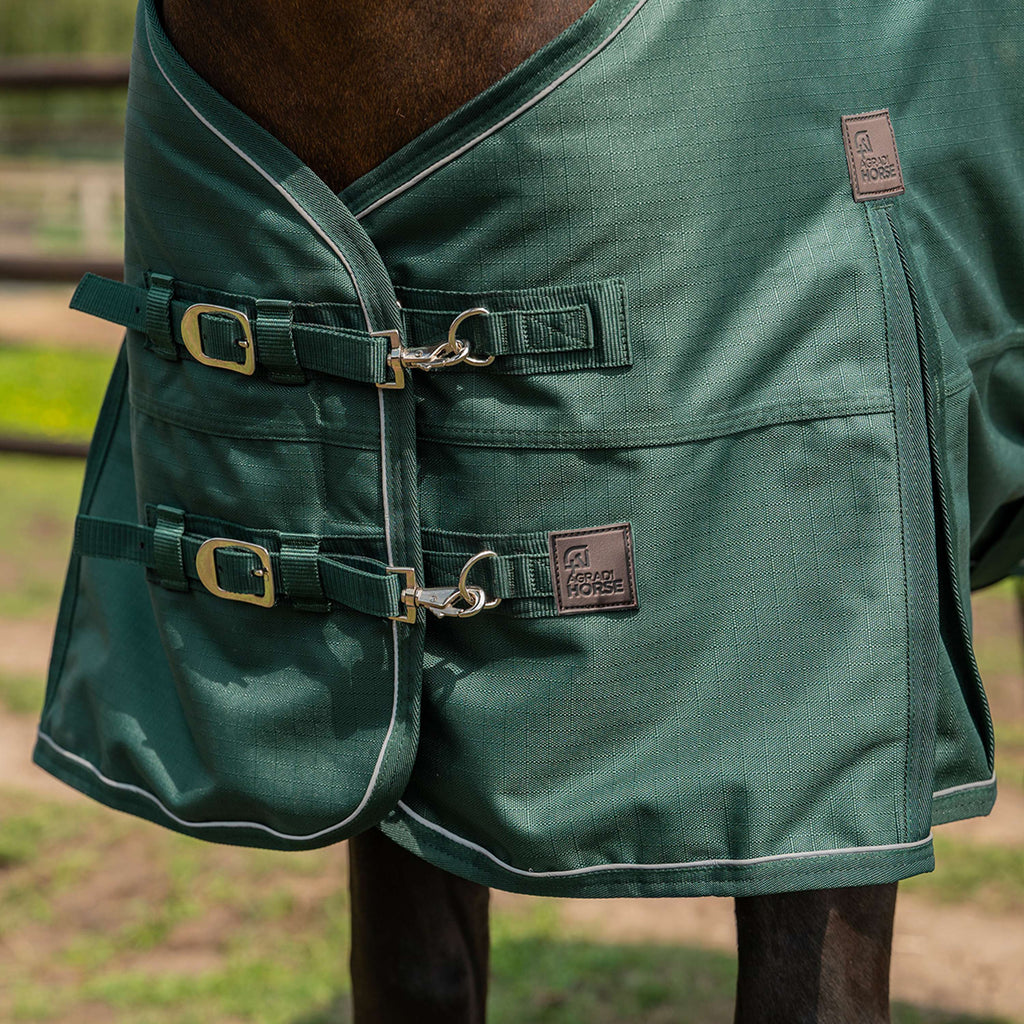 Agradi Horse Couverture d'Extérieur 1200D 0gr Bande Réfléchissante Vert