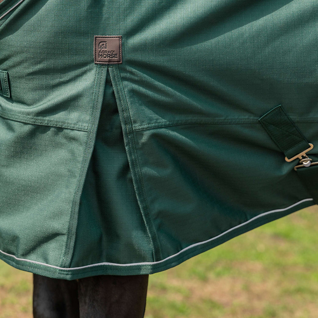 Agradi Horse Couverture d'Extérieur 1200D 0gr Bande Réfléchissante Vert