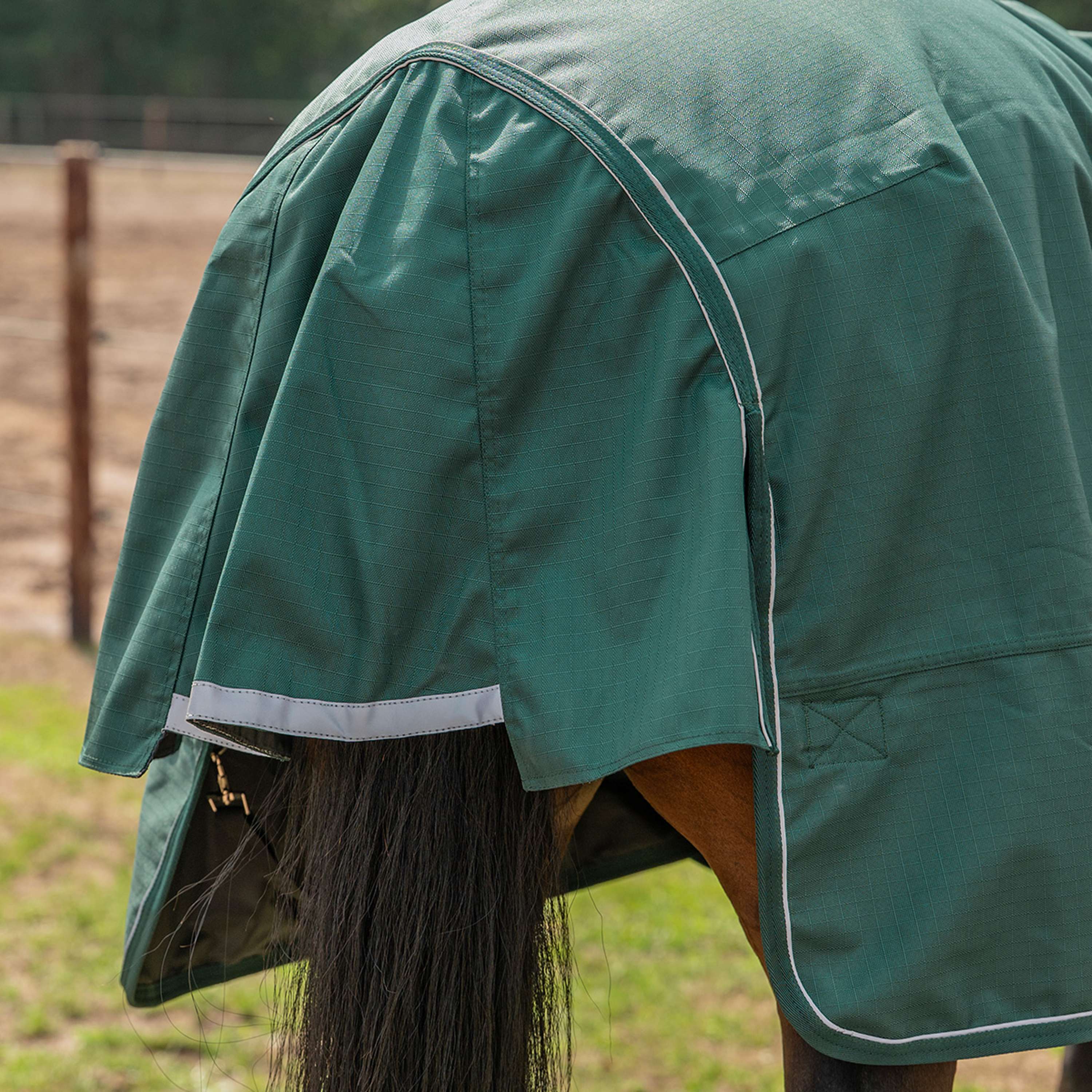 Agradi Horse Couverture d'Extérieur 1200D 50gr Bande Réfléchissante Vert
