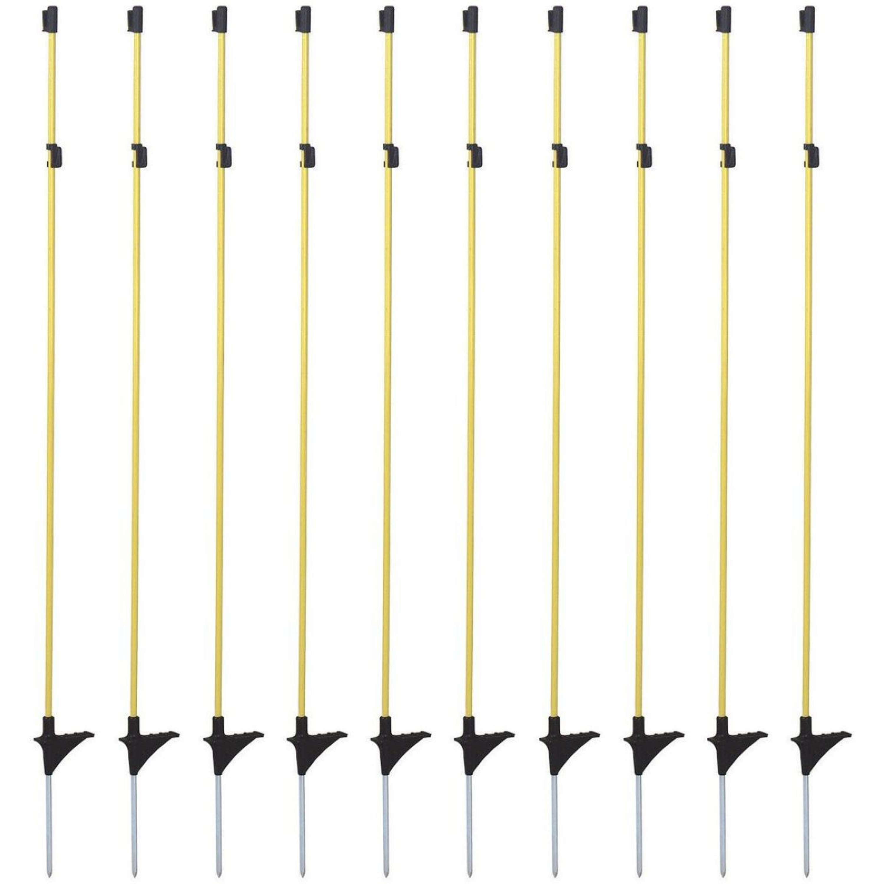 Agradi Power Piquet de Clôture Fibre de verre Goupille Métallique 10 Pièces Jaune