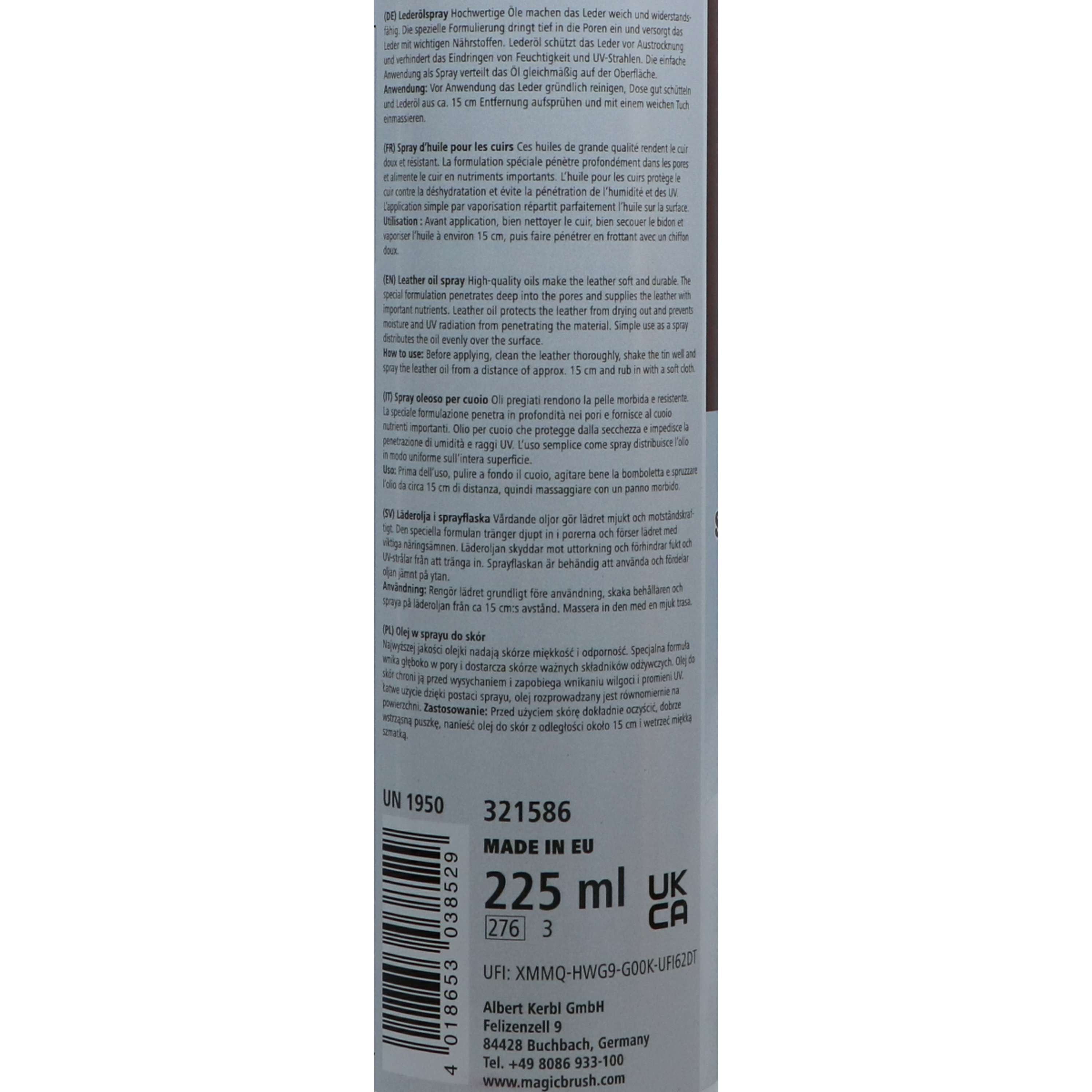 Kerbl Spray Huileux pour Cuir