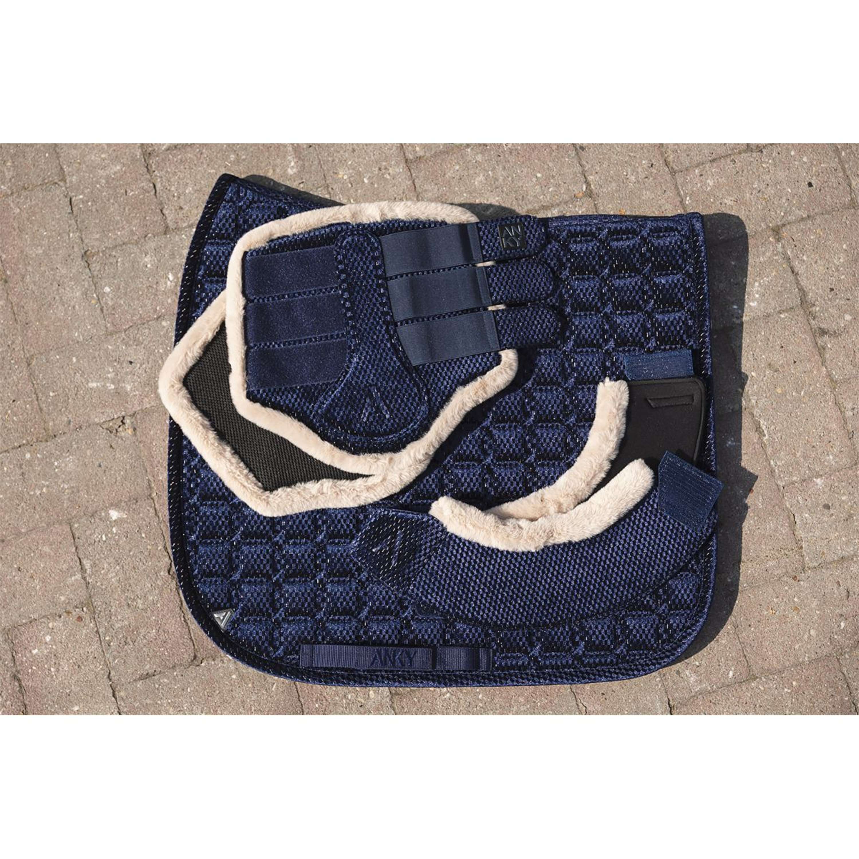 ANKY Tapis de Selle Check Velvet XB25003 Dressage Midnight Blue