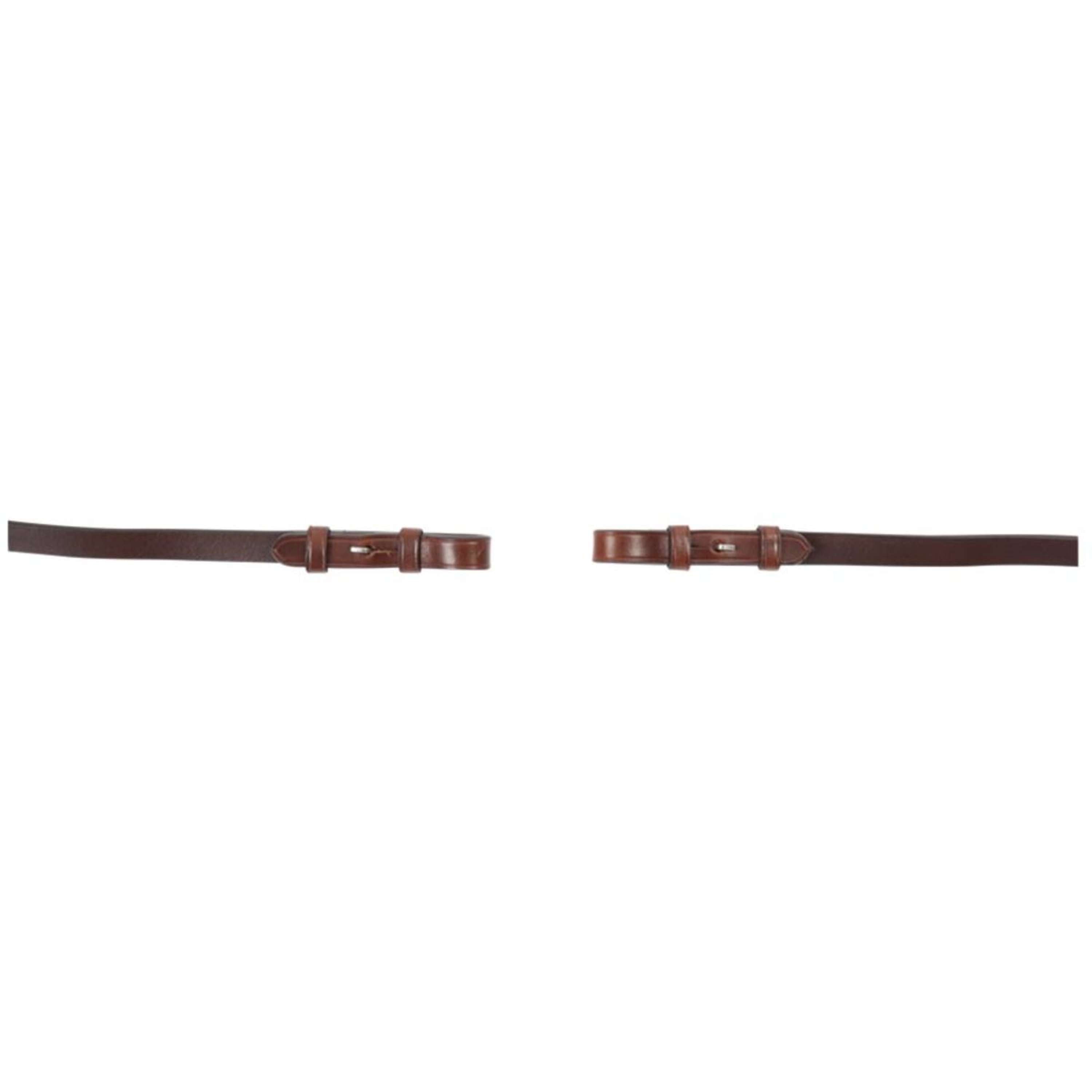 BR Rênes de Dressage Cuir/Caoutchouc Arrêts 16mm Oak/Silver
