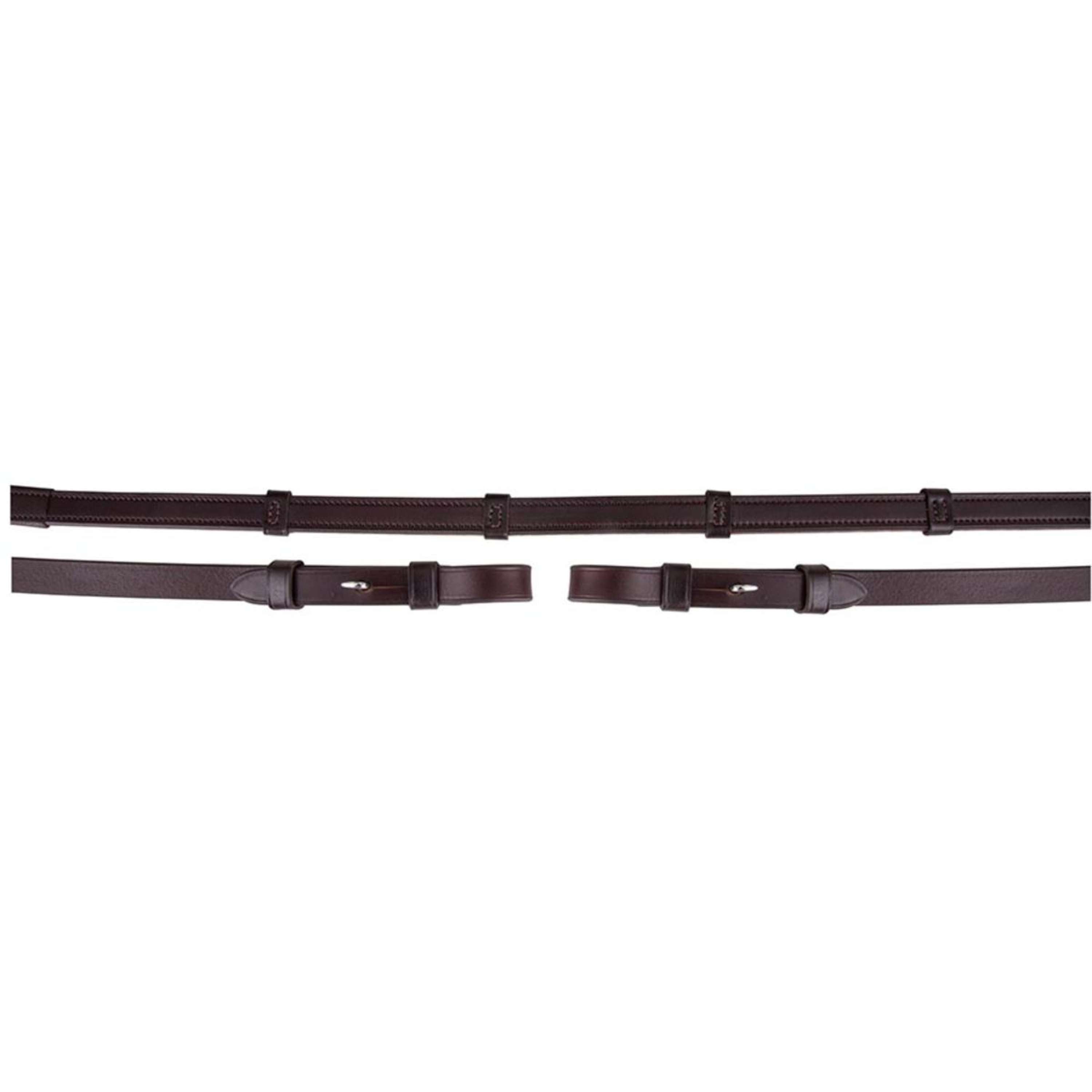 BR Rênes de Dressage Cuir/Caoutchouc Arrêts 16mm Marron