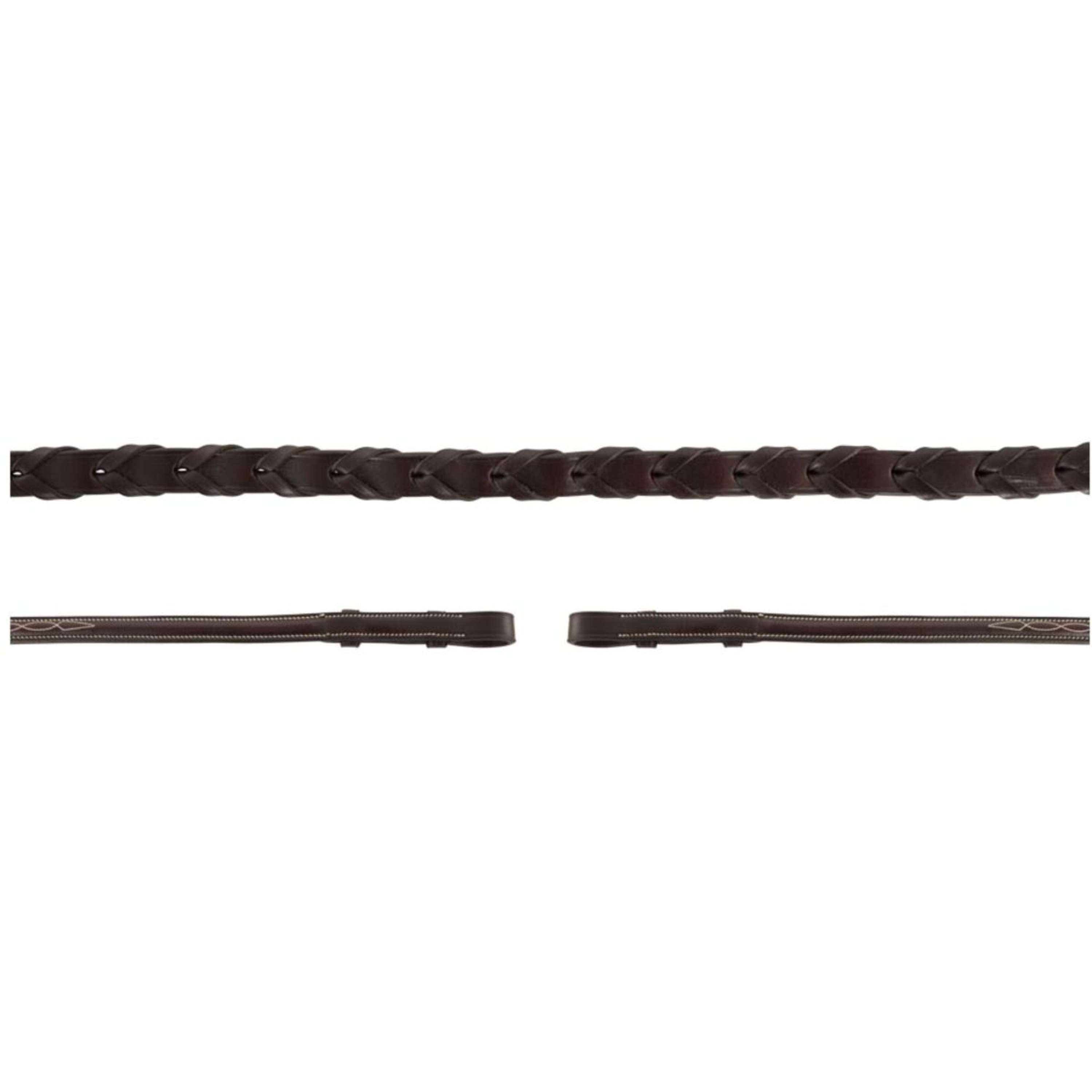 BR Rênes Hunter Tressé Fancy Marron/Argent