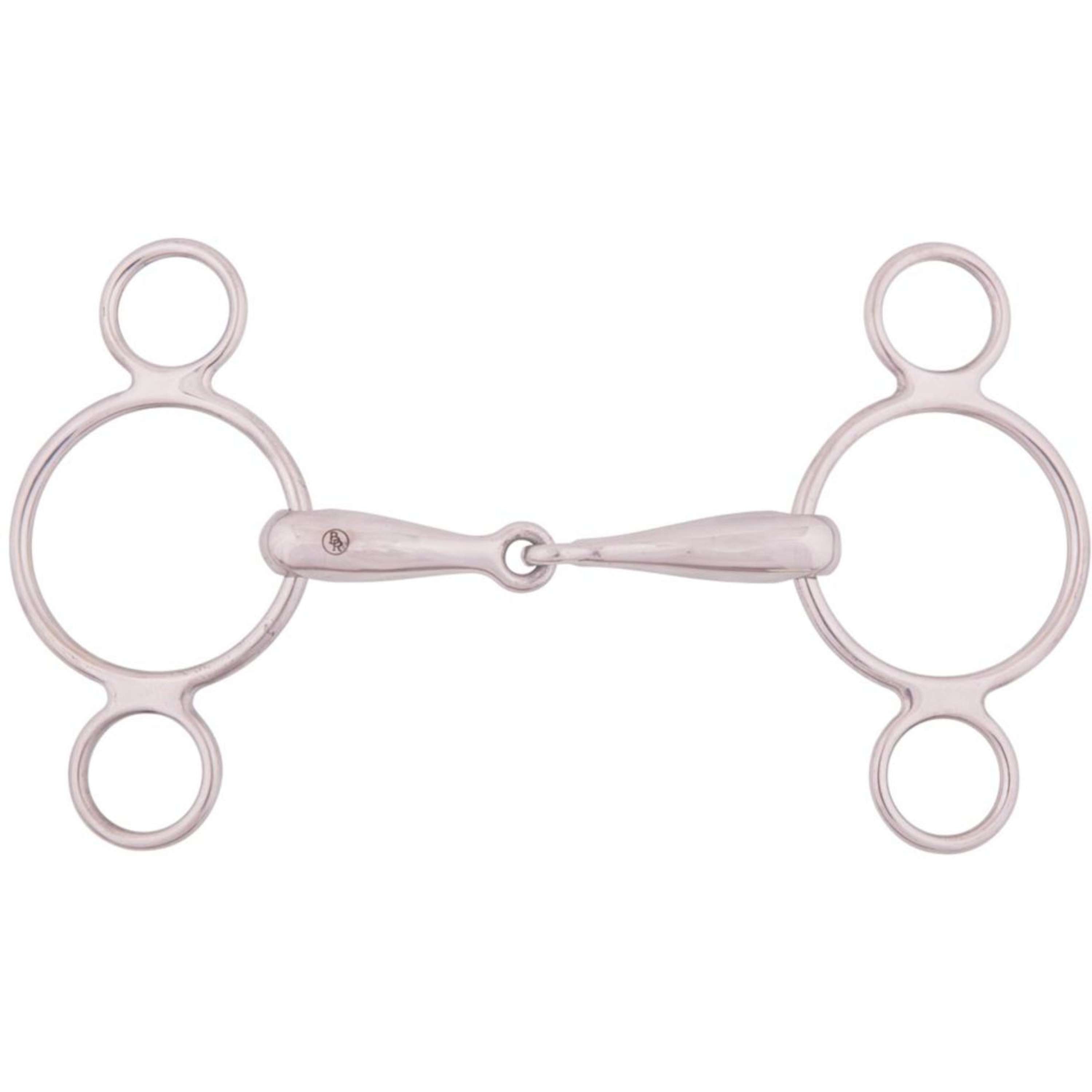 BR Mors de Filet Caoutchouc 3 Anneaux Massif 18mm Acier inoxydable