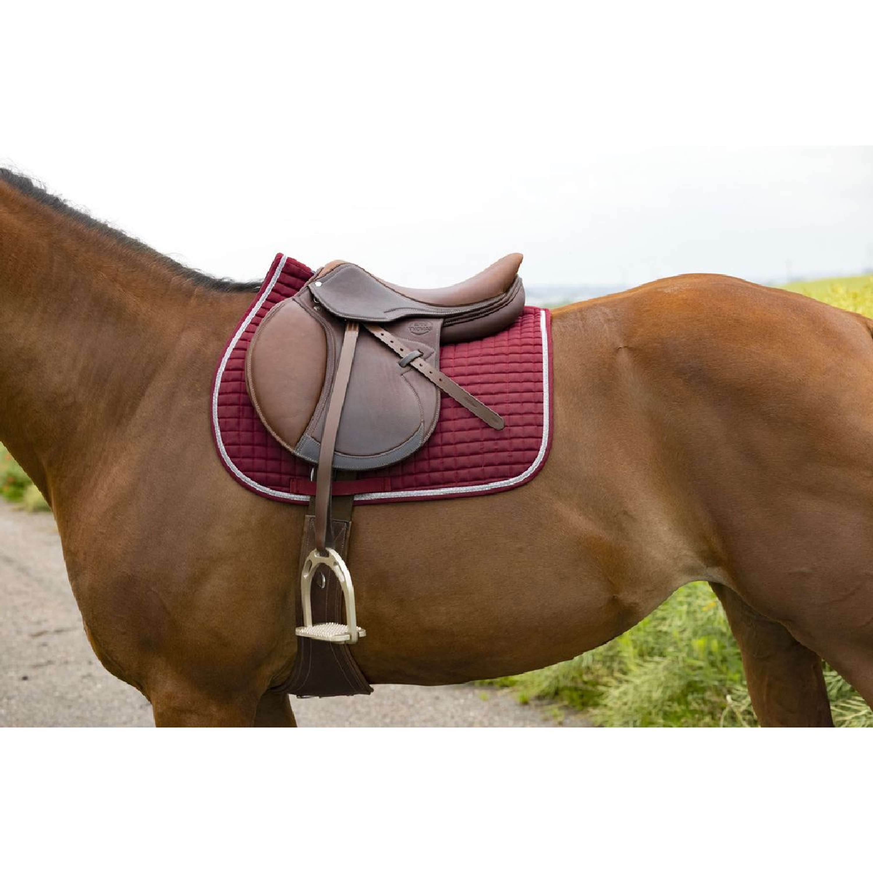 Riding World Tapis de Selle Girly Bordeaux
