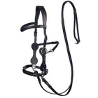 F.R.A. Hackamore Calli Stuk Hook Rênes en Cuir Noir