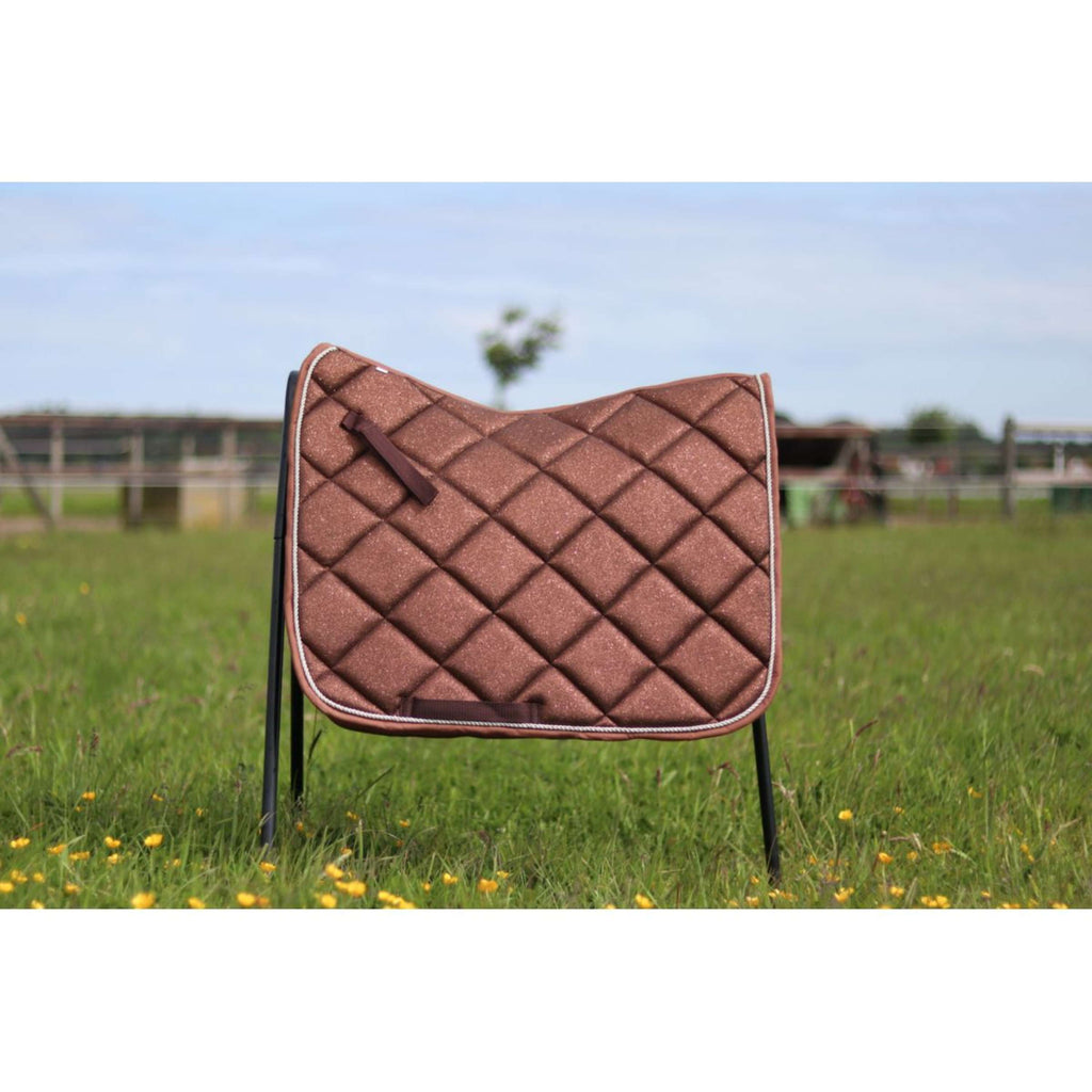 HB Tapis de Selle Sparkling Glitter Dressage Marron