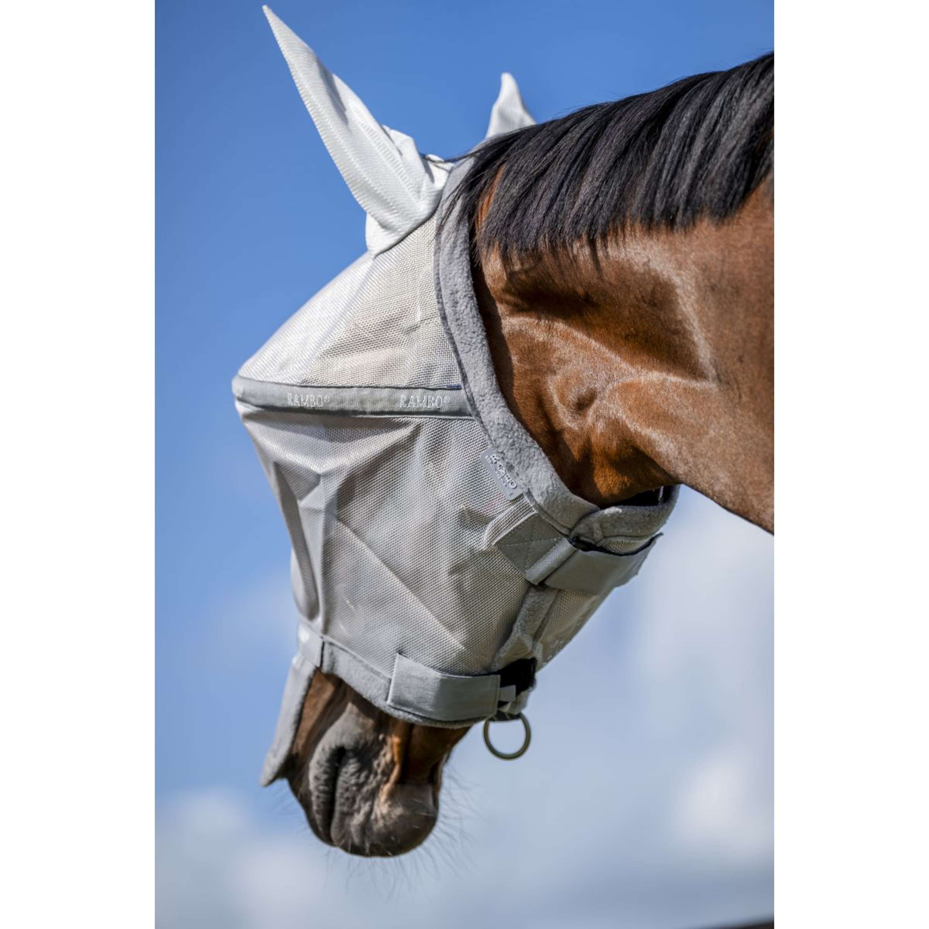 Rambo Fly Mask Argent/Gris Titane/Argent