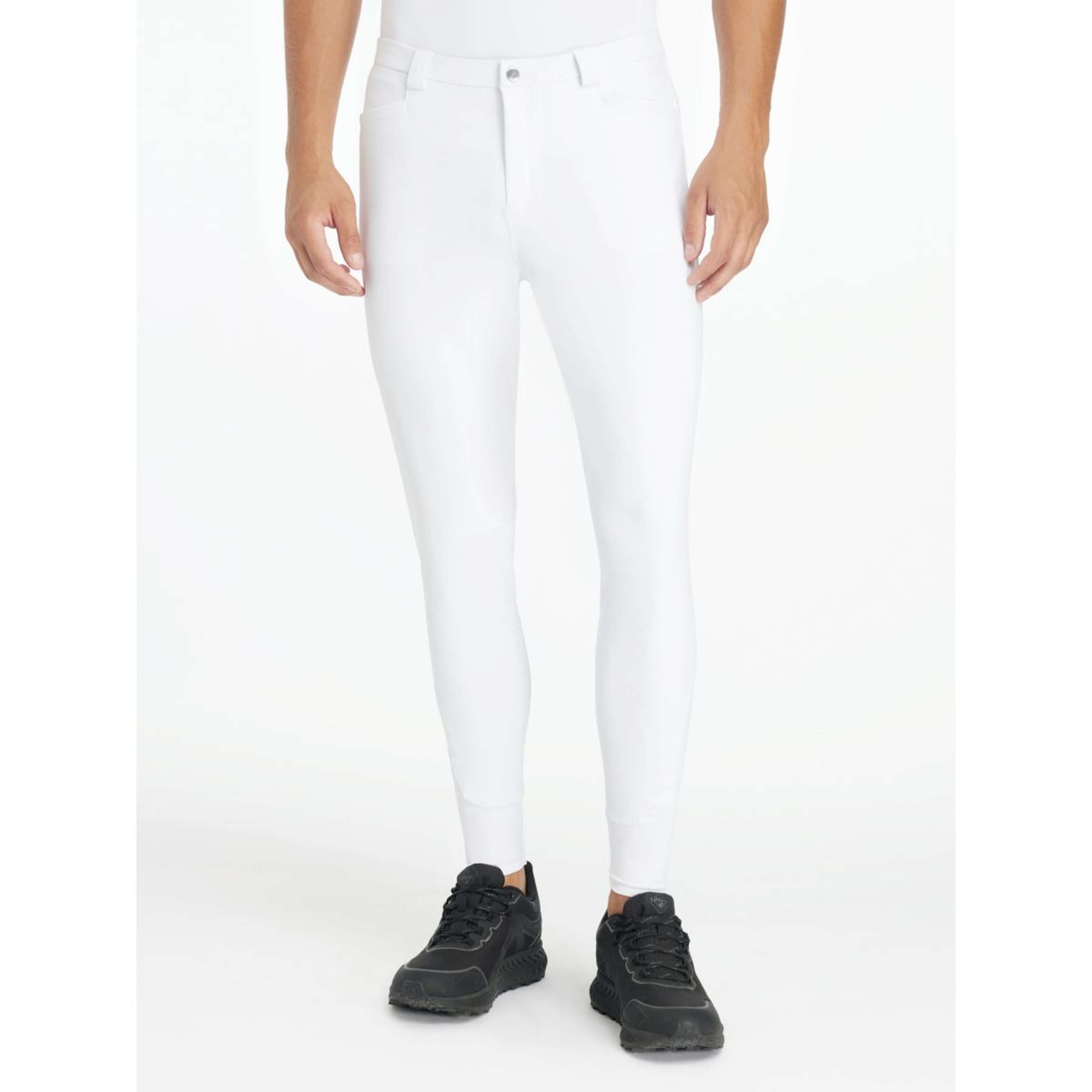 LeMieux Pantalon d'Équitation Sports Full Grip Hommes Blanc