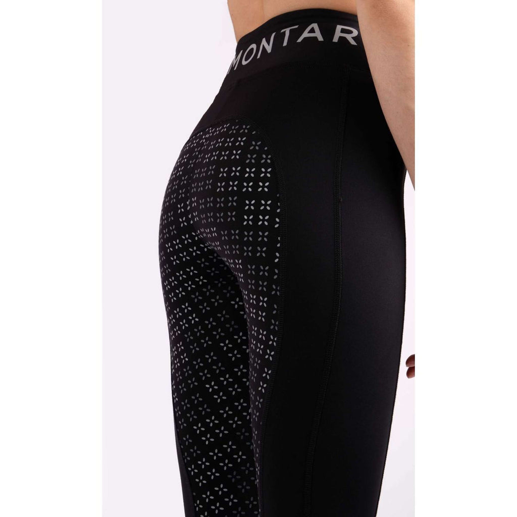 Montar Legging d'Équitation Selena Pull On Junior Full Grip Noir