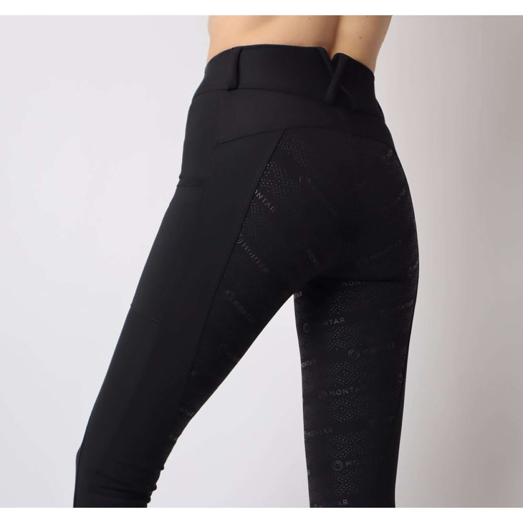 Montar Legging d'Équitation Rosegold Logo Junior Noir