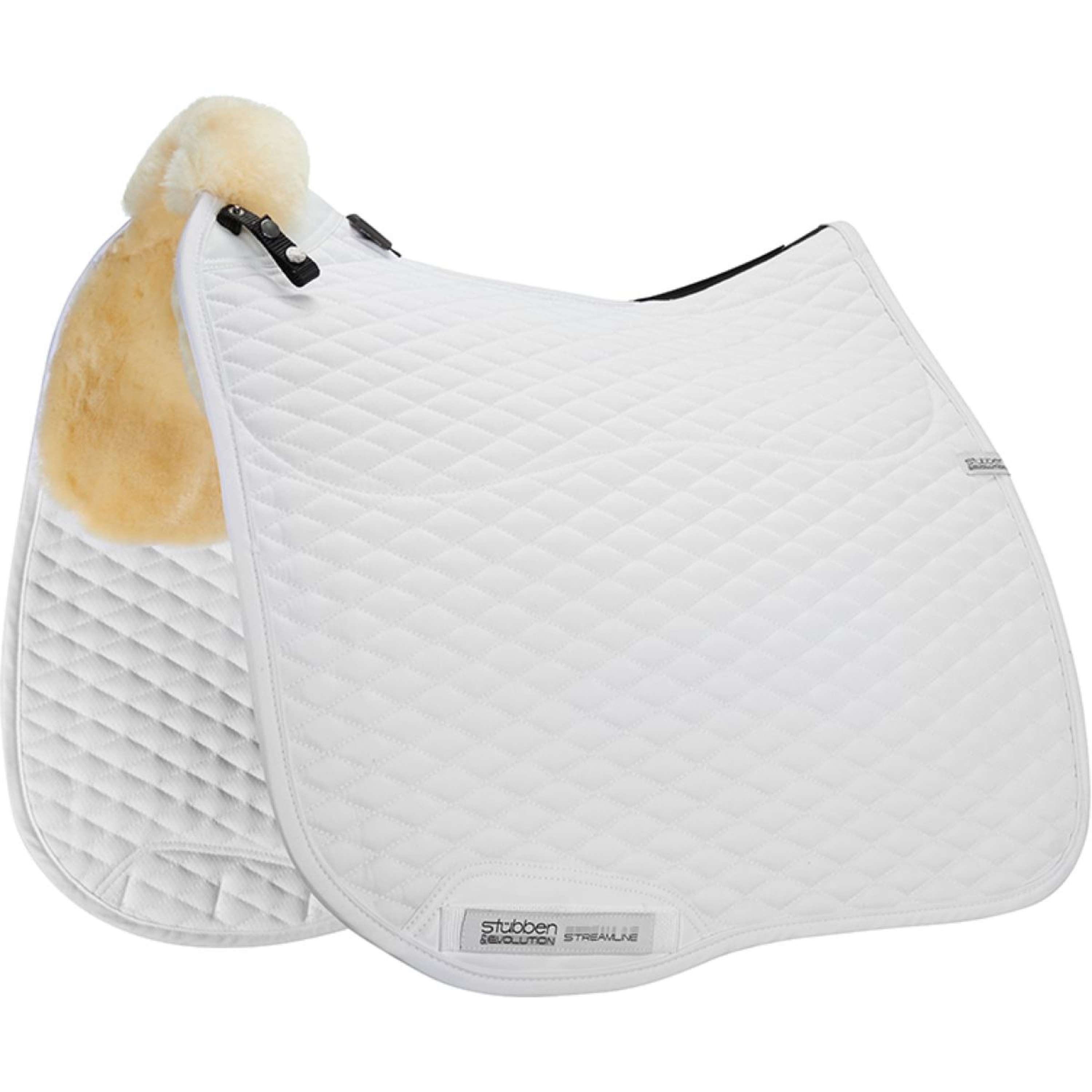 Stübben Tapis de Selle Streamline Dressage Peau dÁgneau Blanc