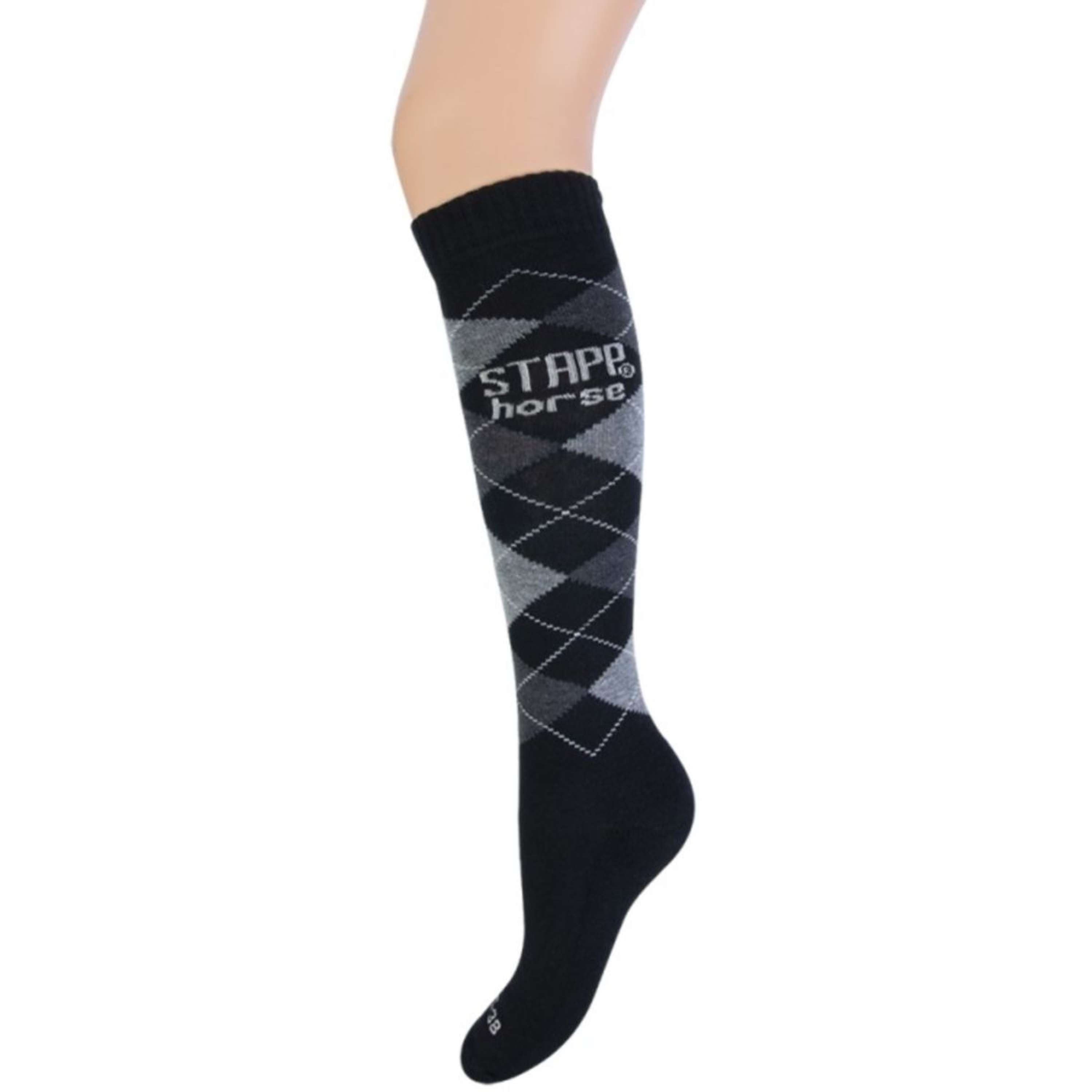 Stapp Horse Chaussettes d'Équitation Checkered Nero