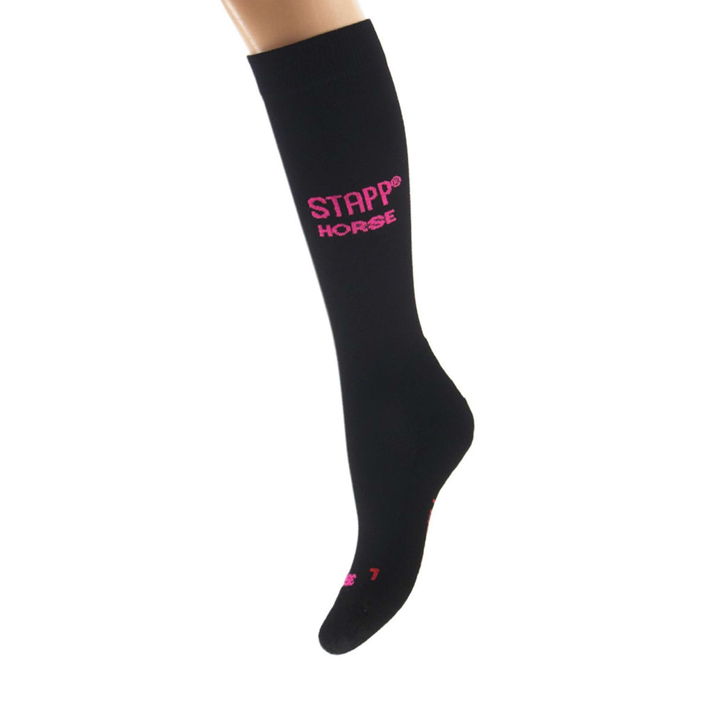Stapp Horse Chaussettes d'Équitation Uni Deocell Noir-Rose