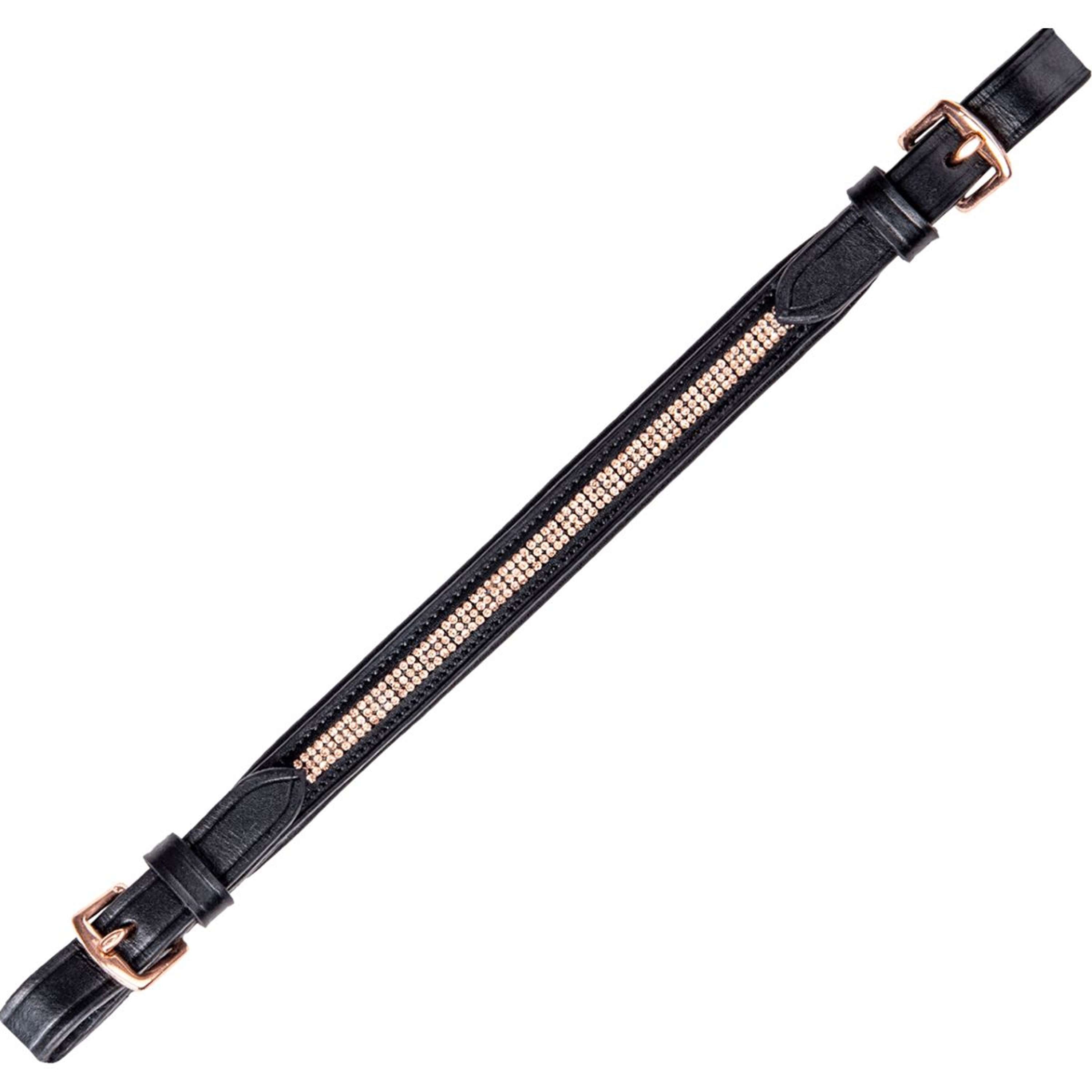 Waldhausen Lanière pour Selle avec Strass Noir/Rosé