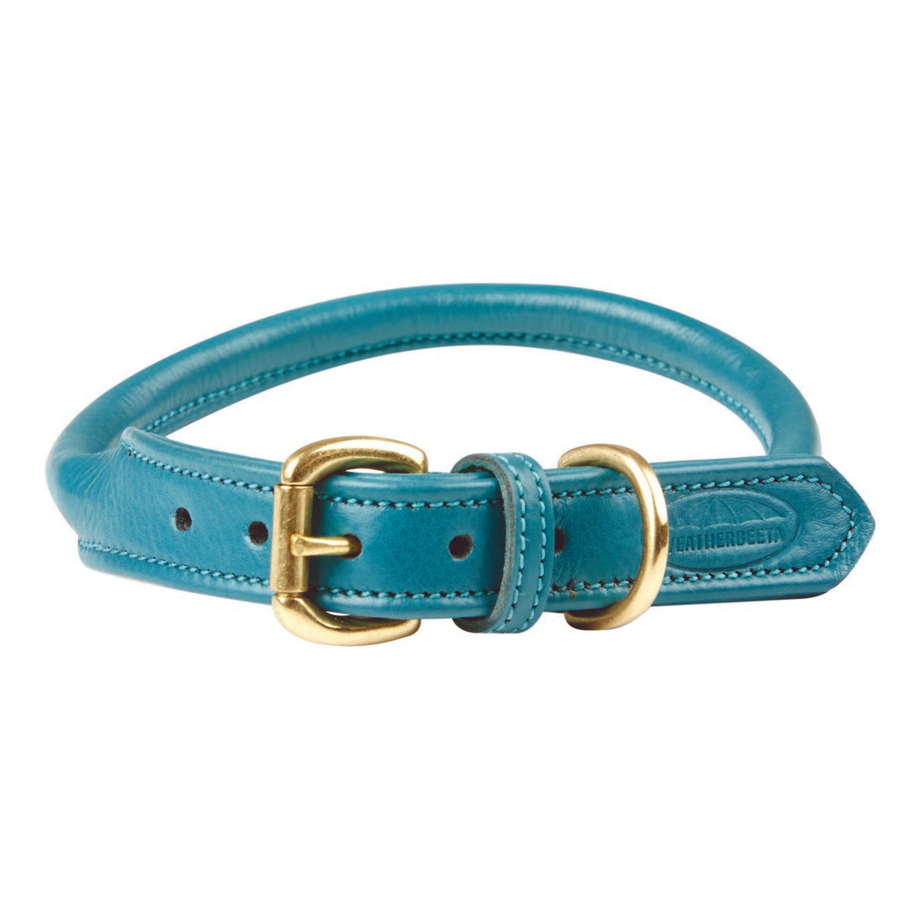WeatherBeeta Collier pour Chien Rolled Leather Teal