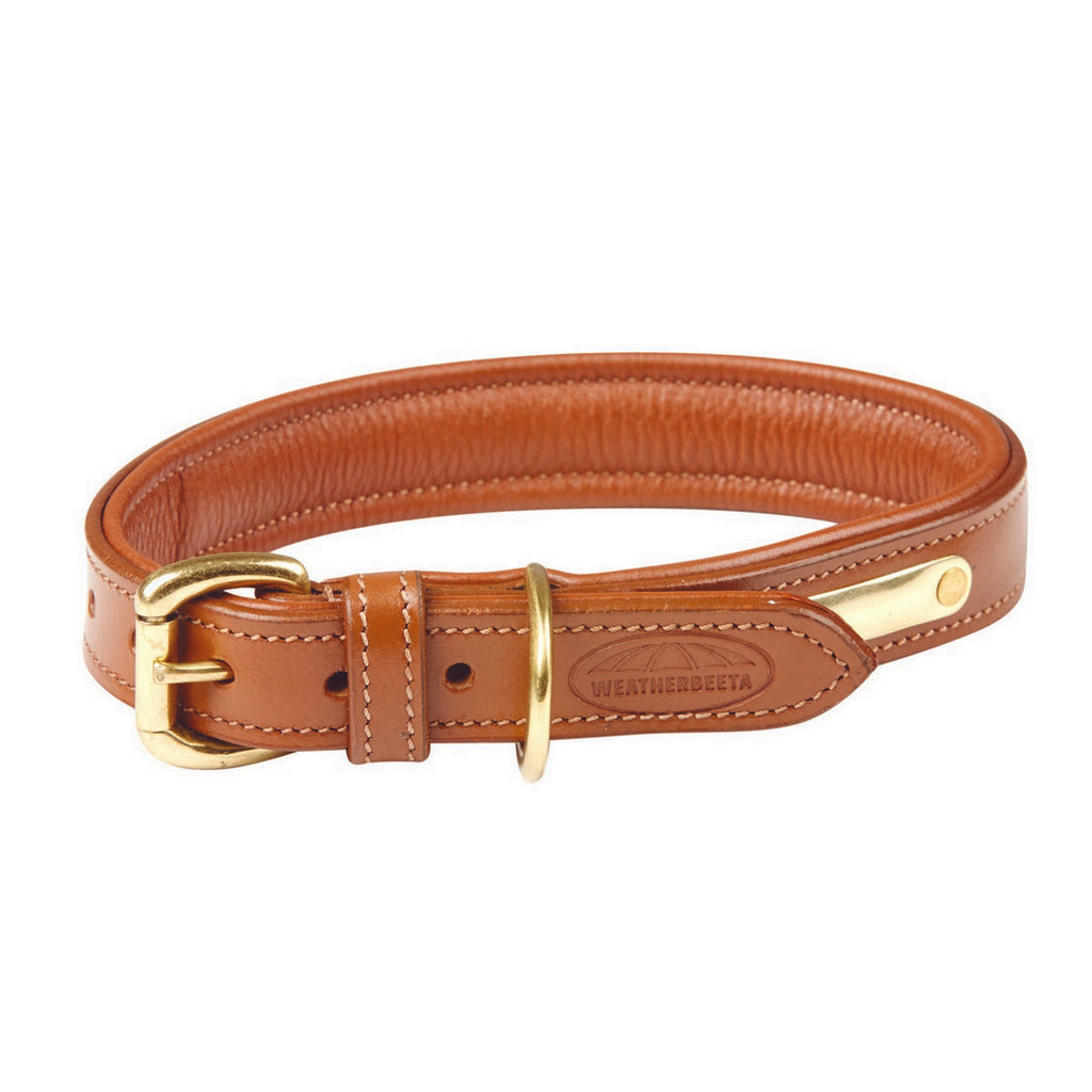 WeatherBeeta Collier pour Chien Padded Leather Tan
