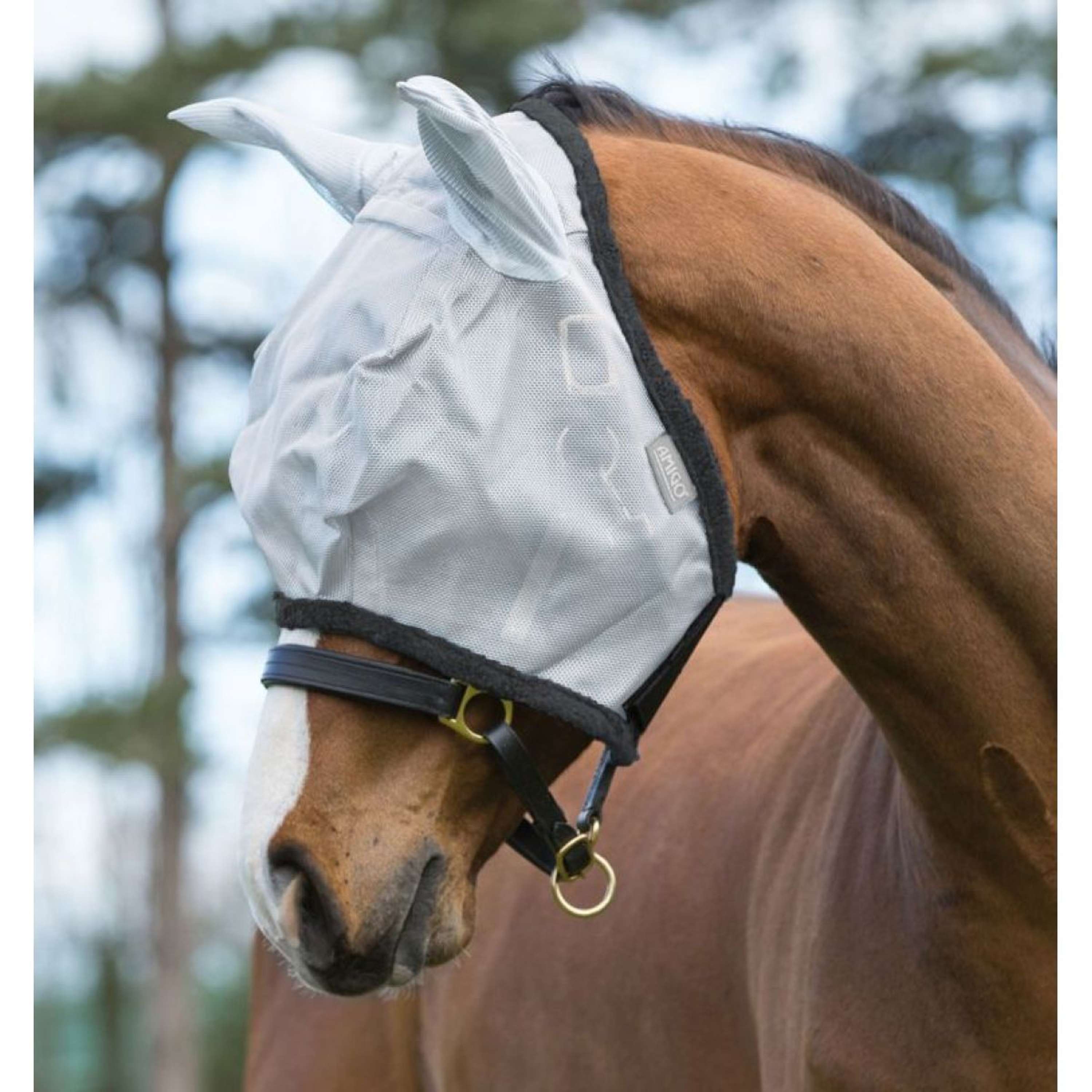 Amigo Fly Mask Silver/Dark Grey