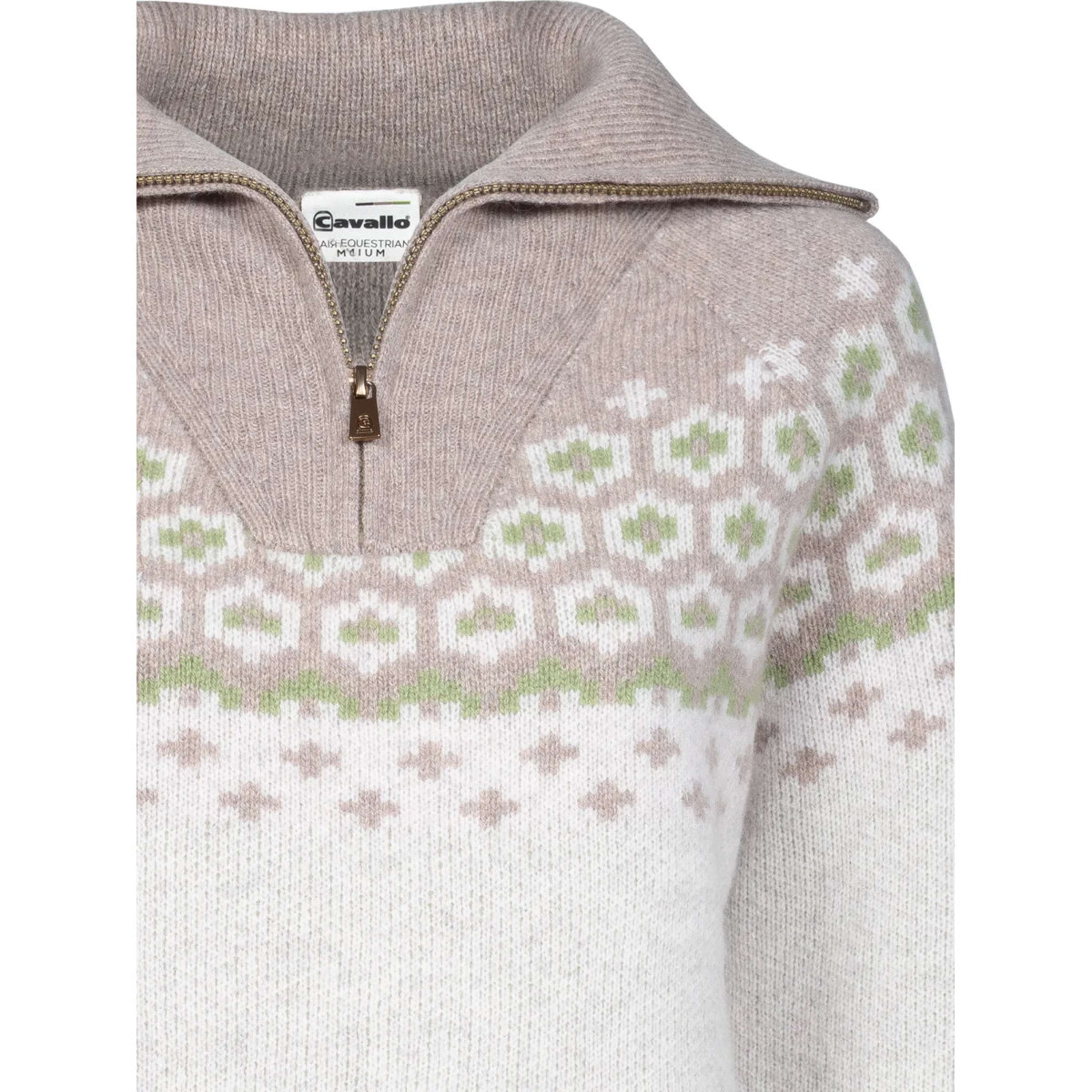 Cavallo Pullover Cavalleara avec Fermeture Éclair Vanille