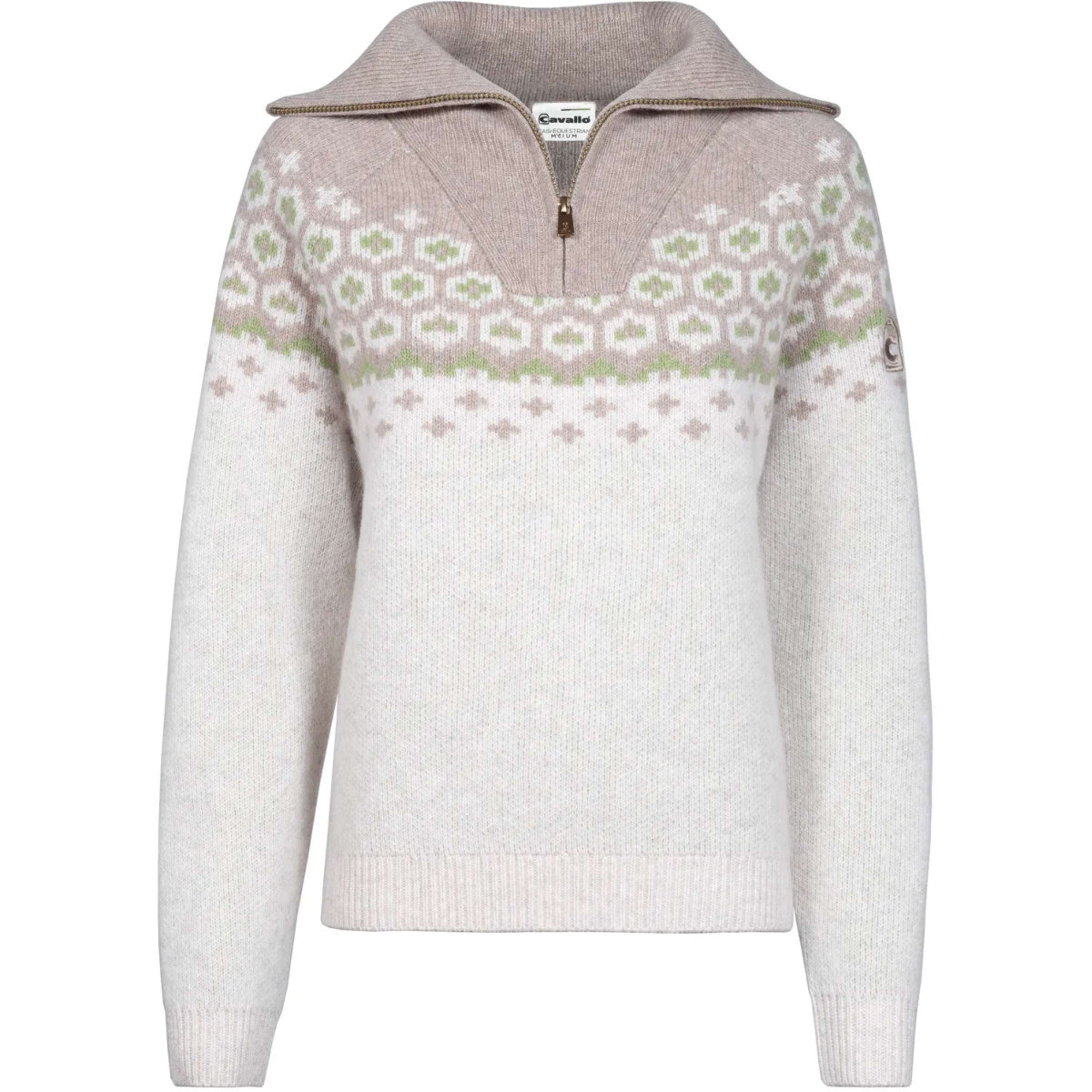 Cavallo Pullover Cavalleara avec Fermeture Éclair Vanille