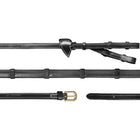 Dyon Rênes Converter Rubber 1/2 avec Arrêts Cuir Noir