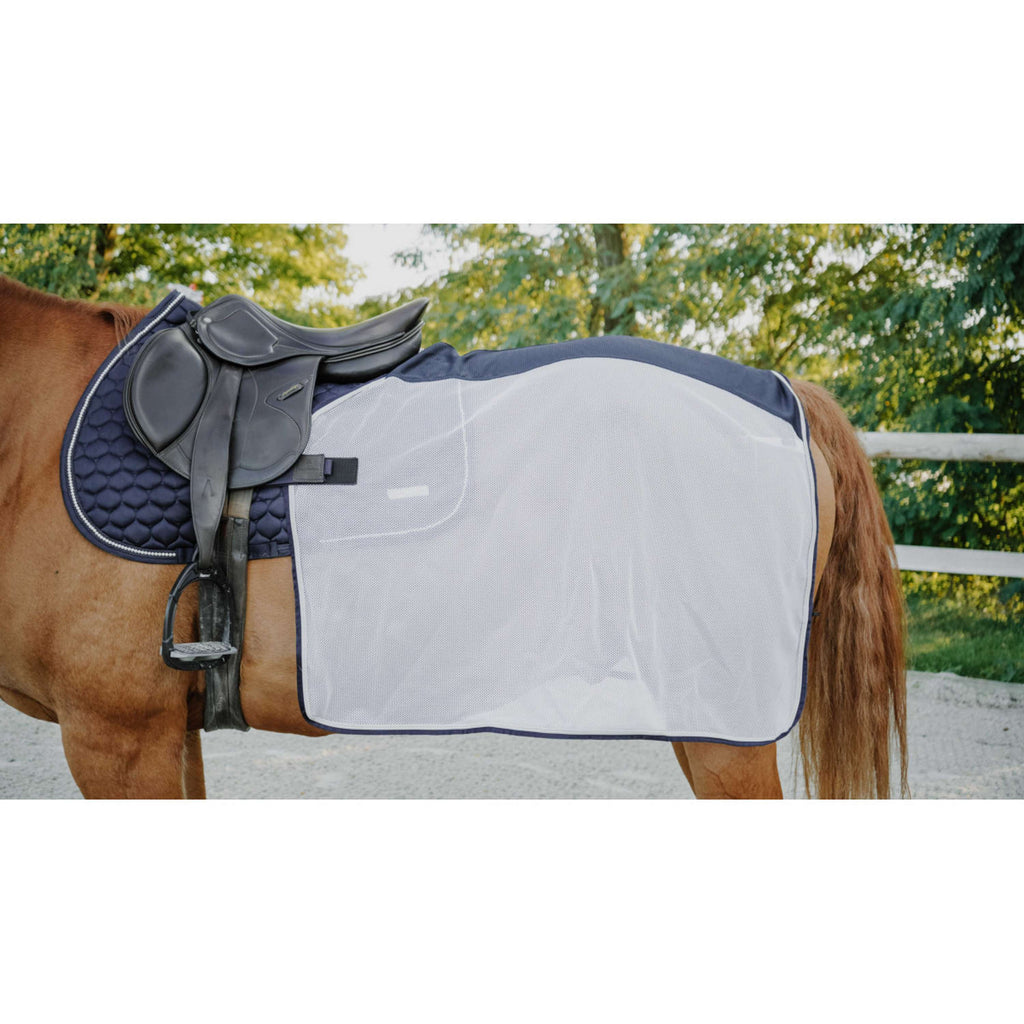 EQUITHÈME Couvre-reins Flycool square Marine/Blanc