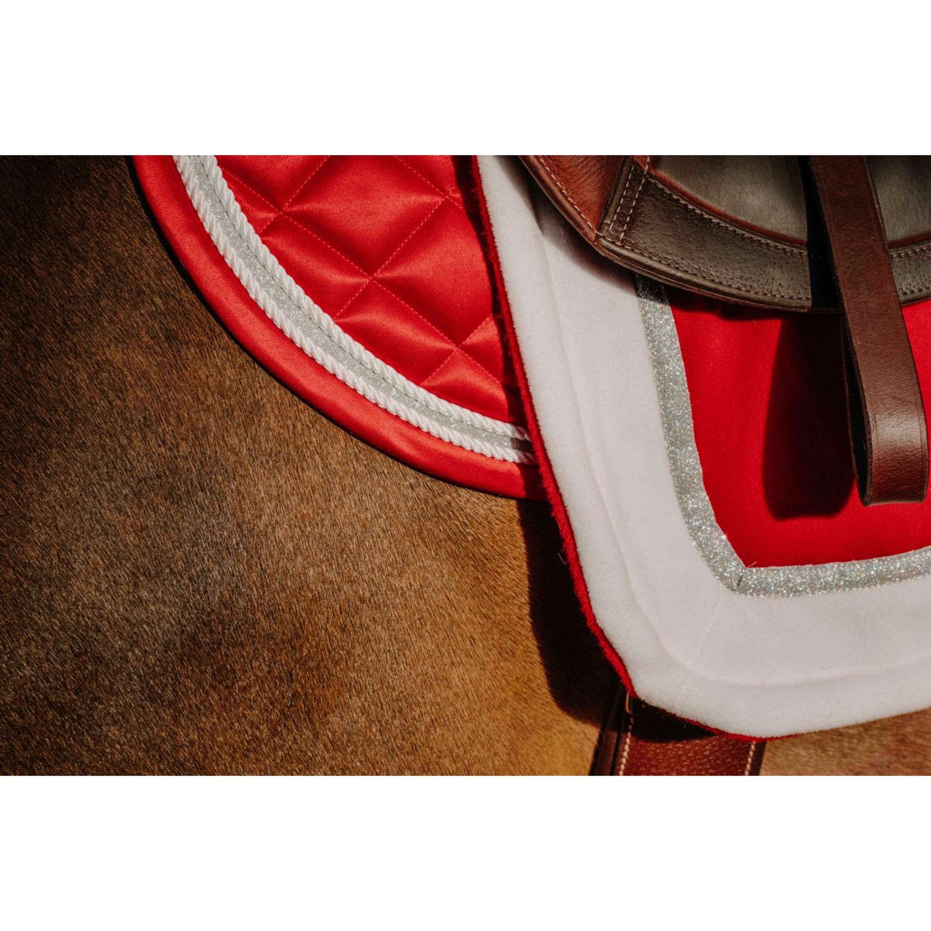 EQUITHÈME Tapis de Selle Noël Polyvalent Rouge