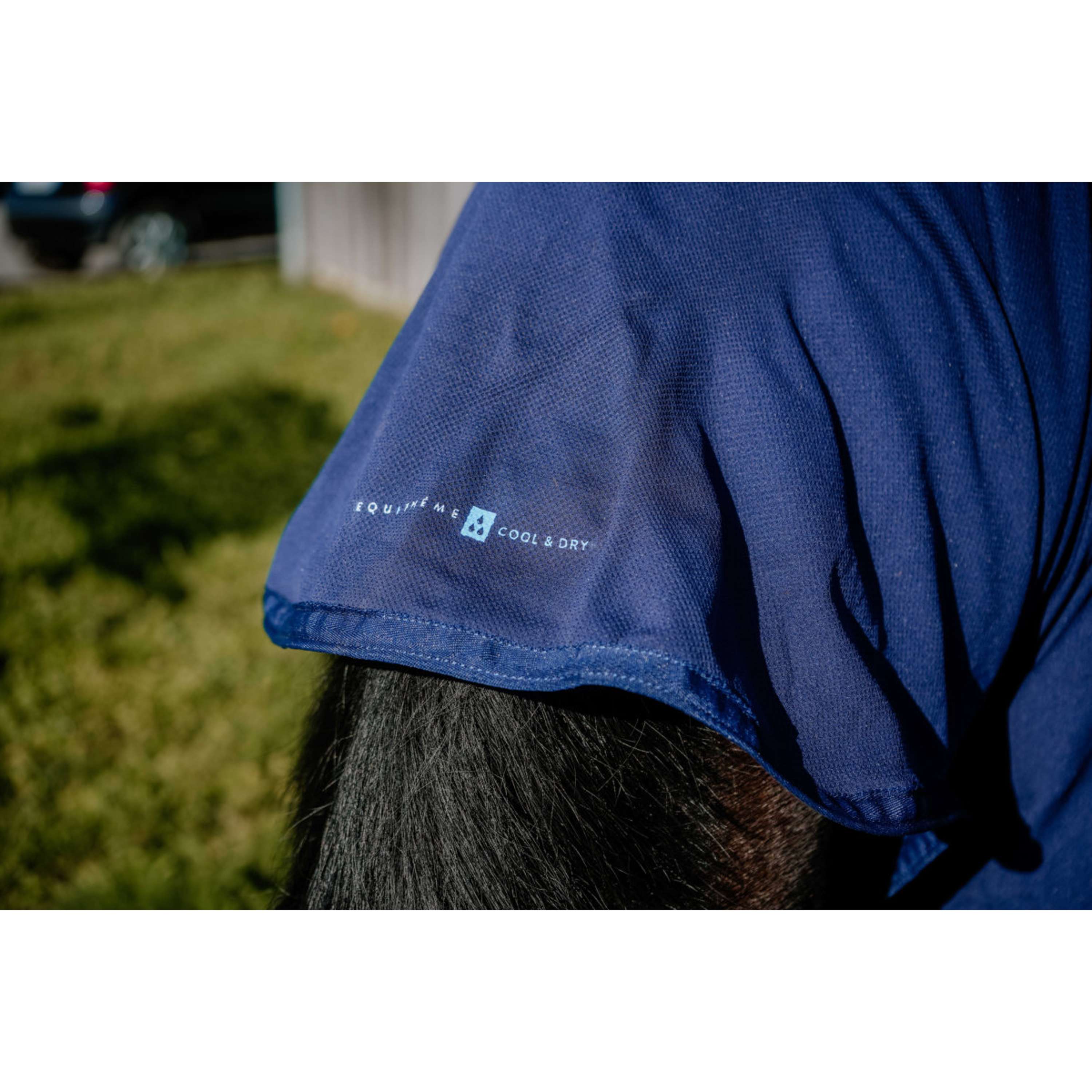 EQUITHÈME Couverture de Refroidissement Cool& Dry Fresh Marine Bleu