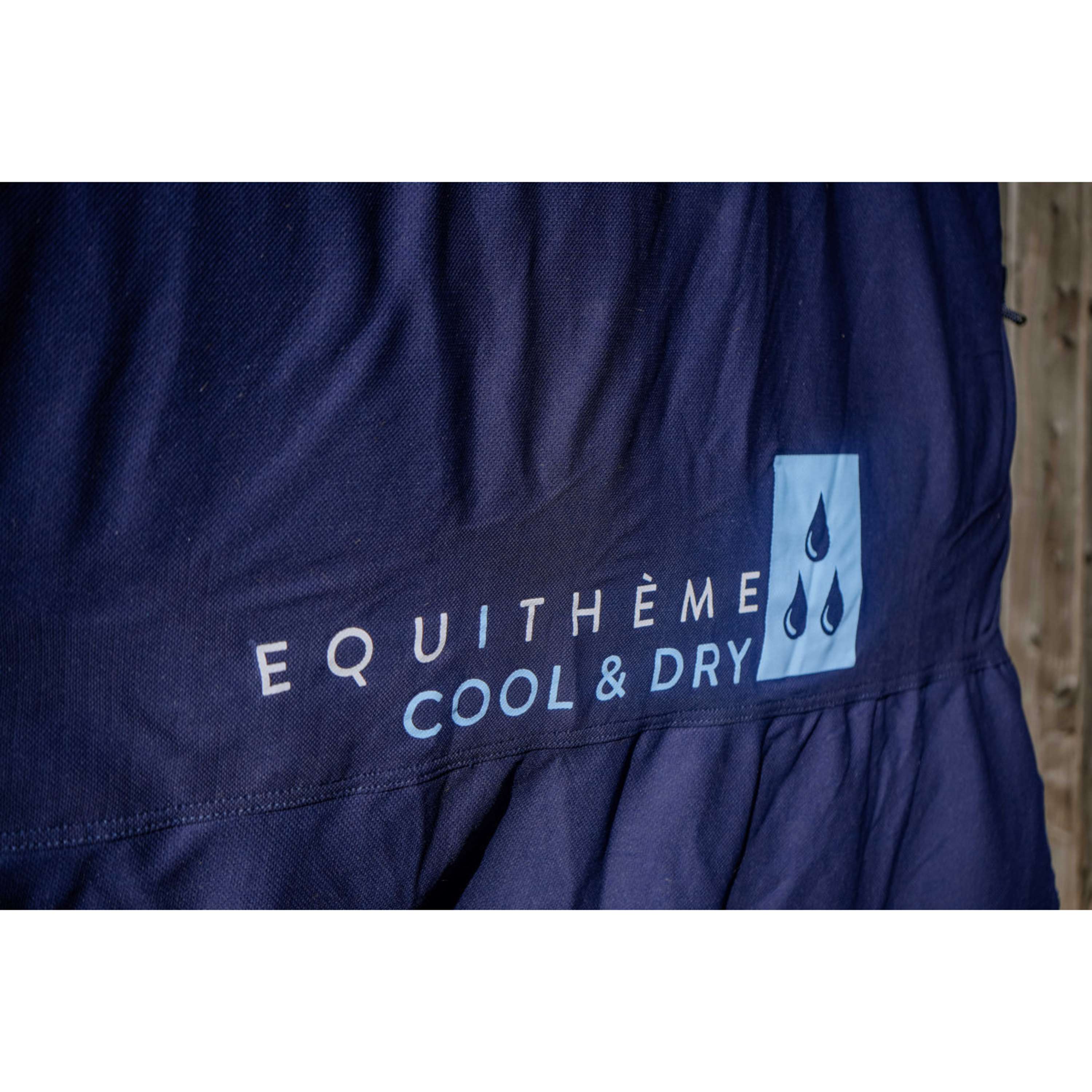 EQUITHÈME Couverture de Refroidissement Cool& Dry Fresh Combo Marine Bleu