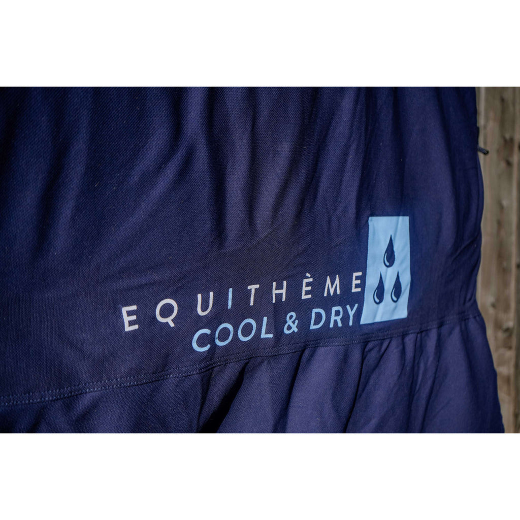EQUITHÈME Couverture de Refroidissement Cool& Dry Fresh Combo Marine Bleu