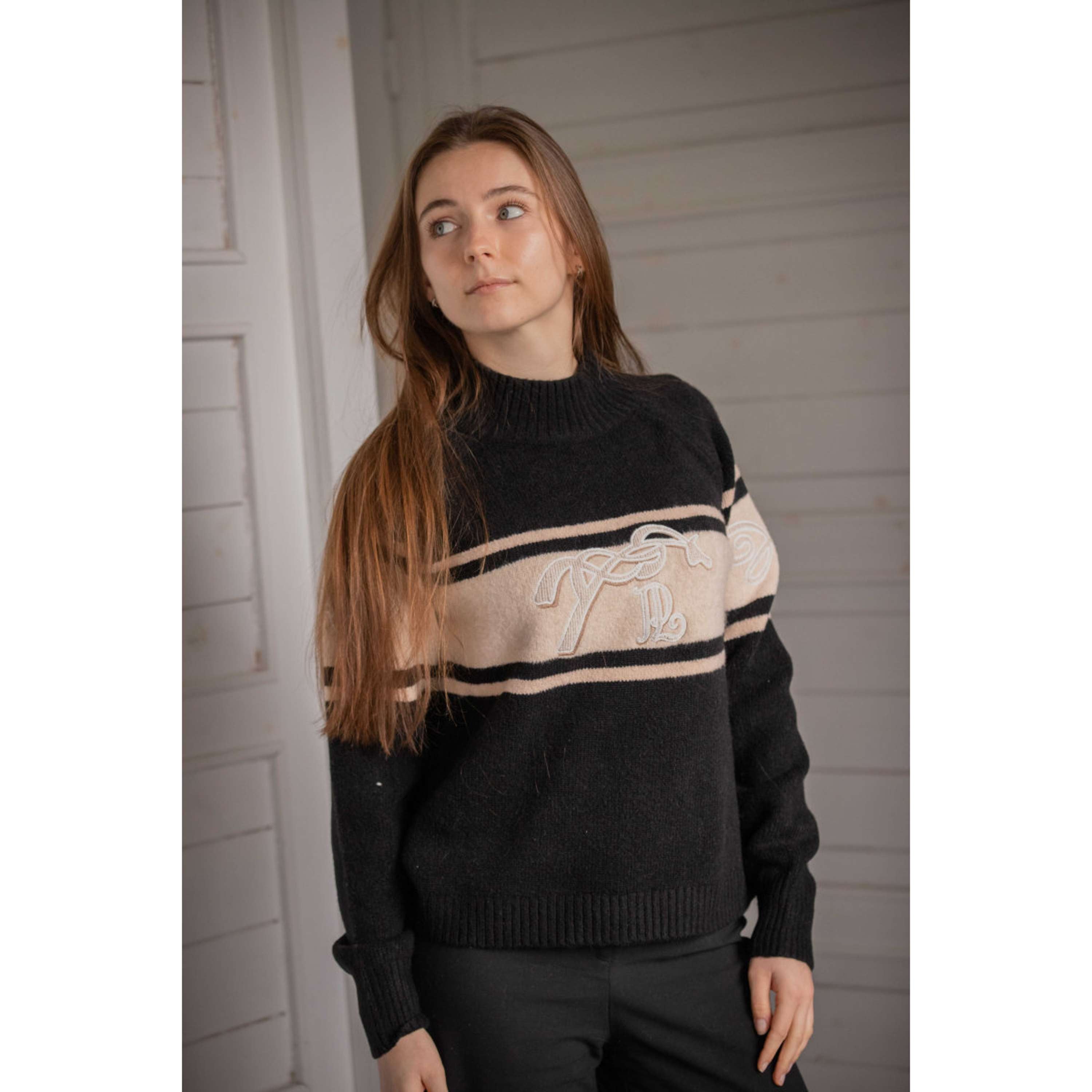 Pénélope Pull Noris Noir/chameau