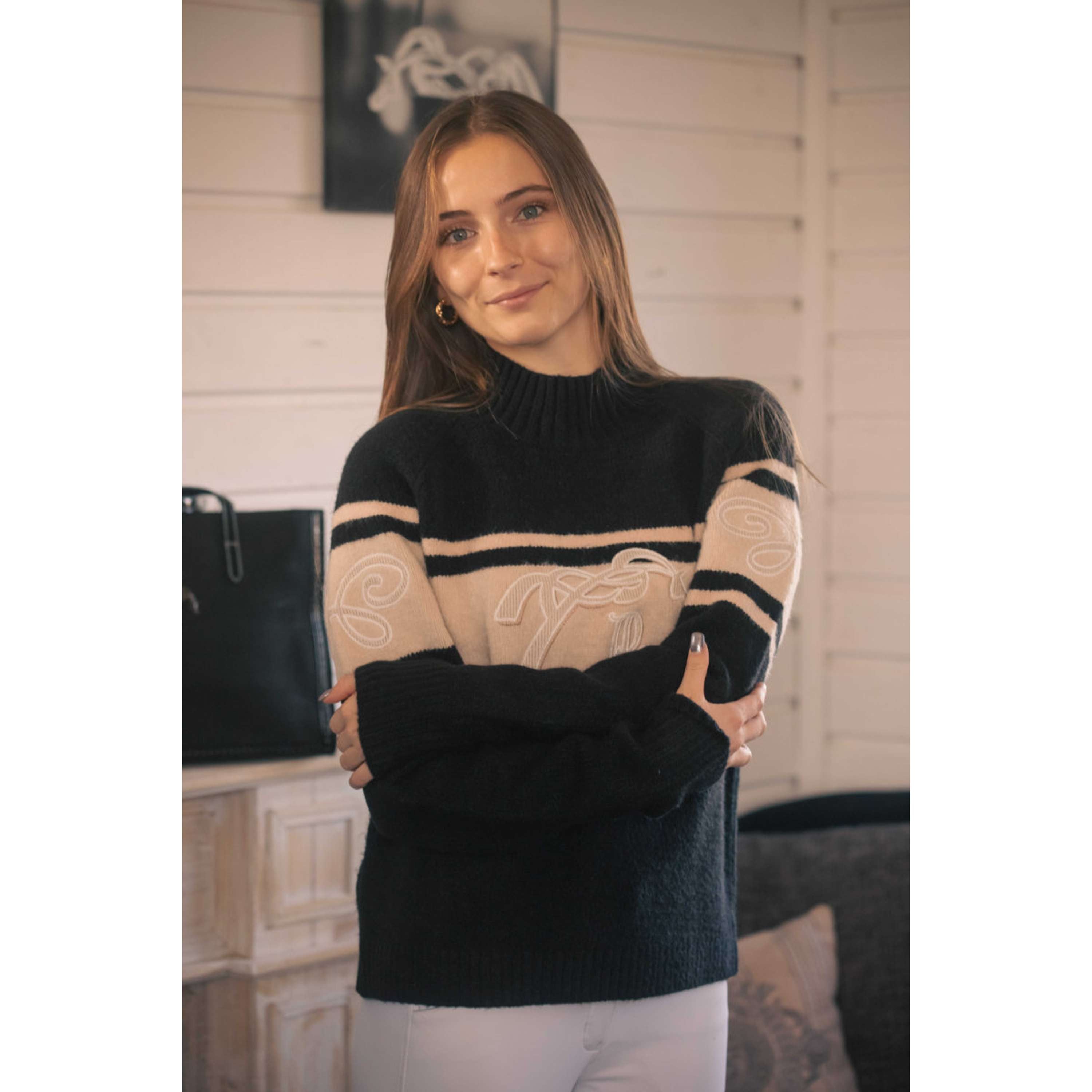 Pénélope Pull Noris Noir/chameau
