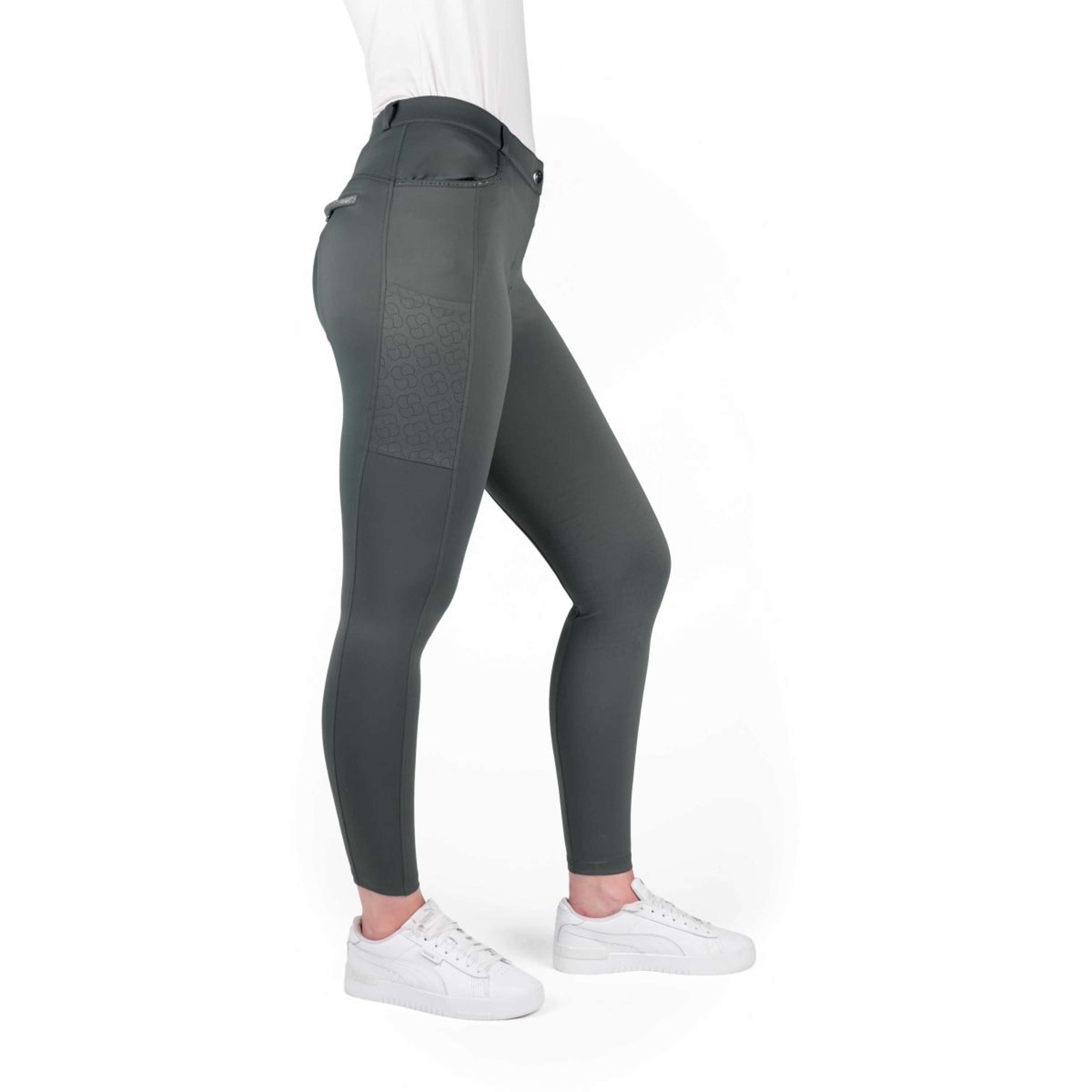 EQUITHÈME Pantalon d'Équitation Capucine Knee Grip Gris