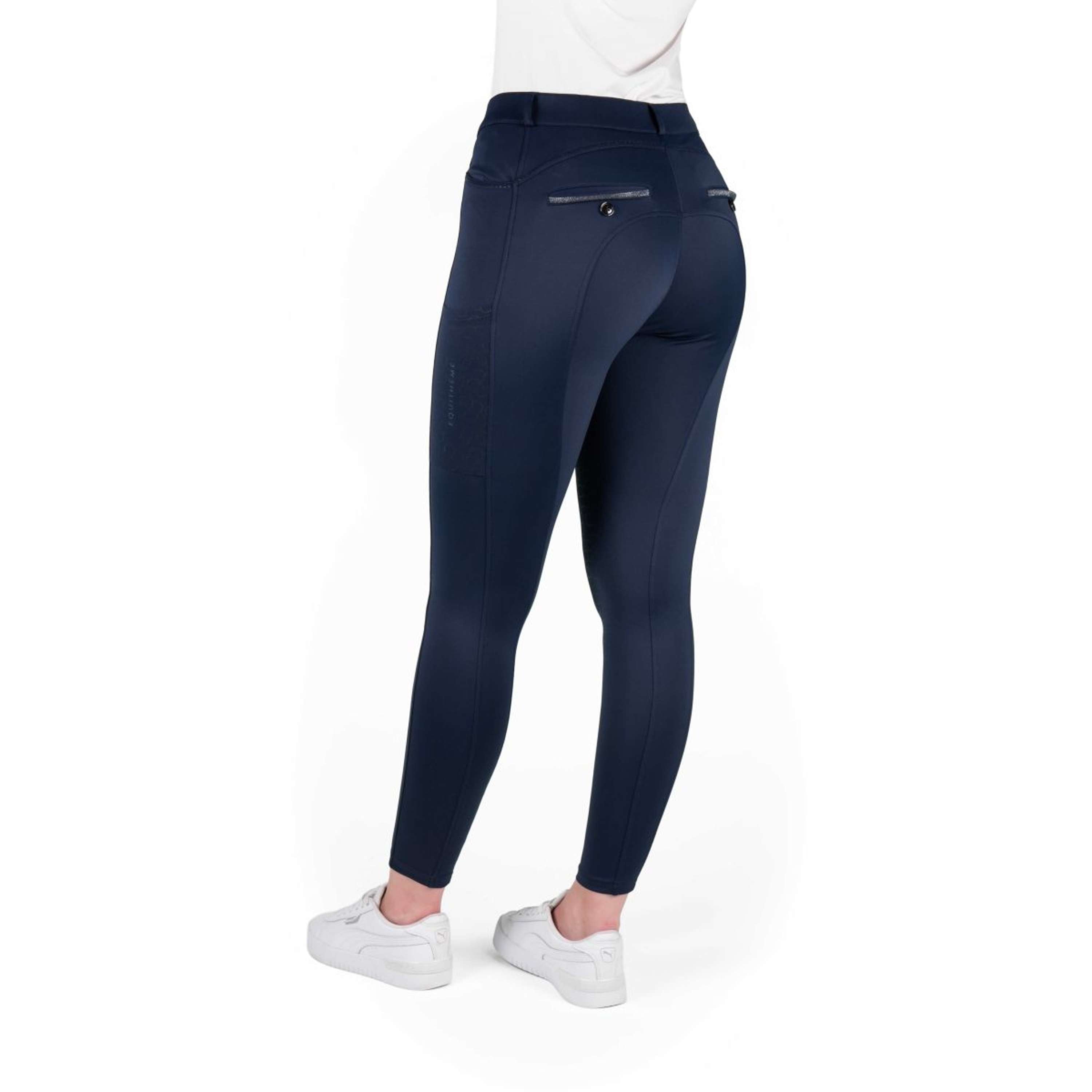 EQUITHÈME Pantalon d'Équitation Capucine Prise de Genou Marin