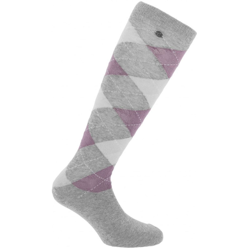 EQUITHÈME Chaussettes Argyle Gris/Violet