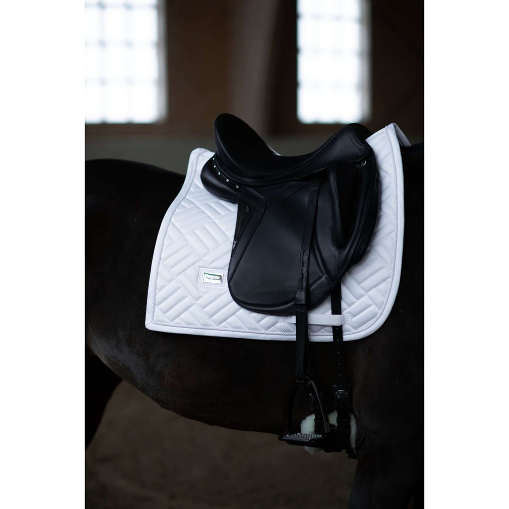 Equestrian Stockholm Tapis de Selle Modern Dressage White Silver