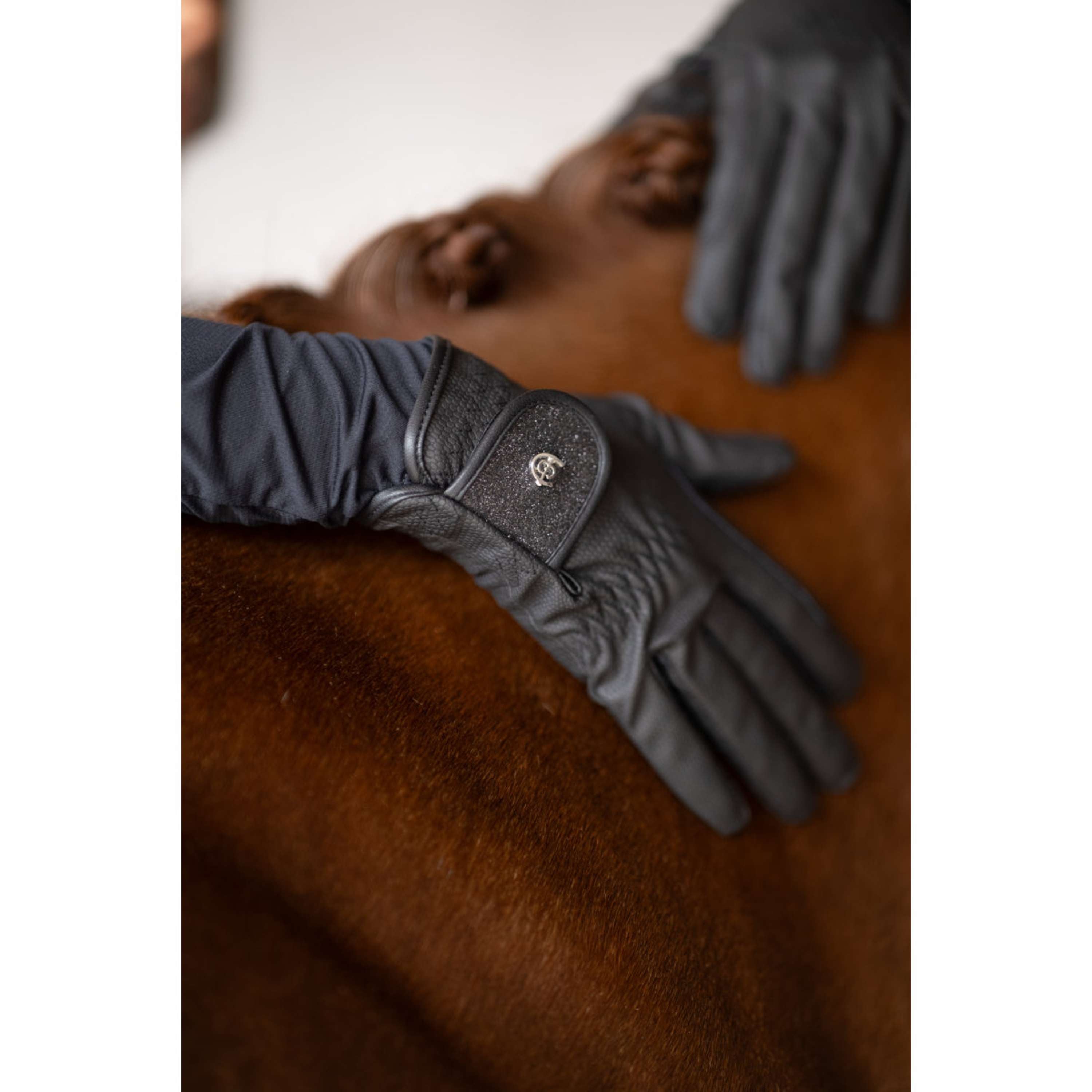 Equestrian Stockholm Gants d'Équitation Motion All Black Glimmer