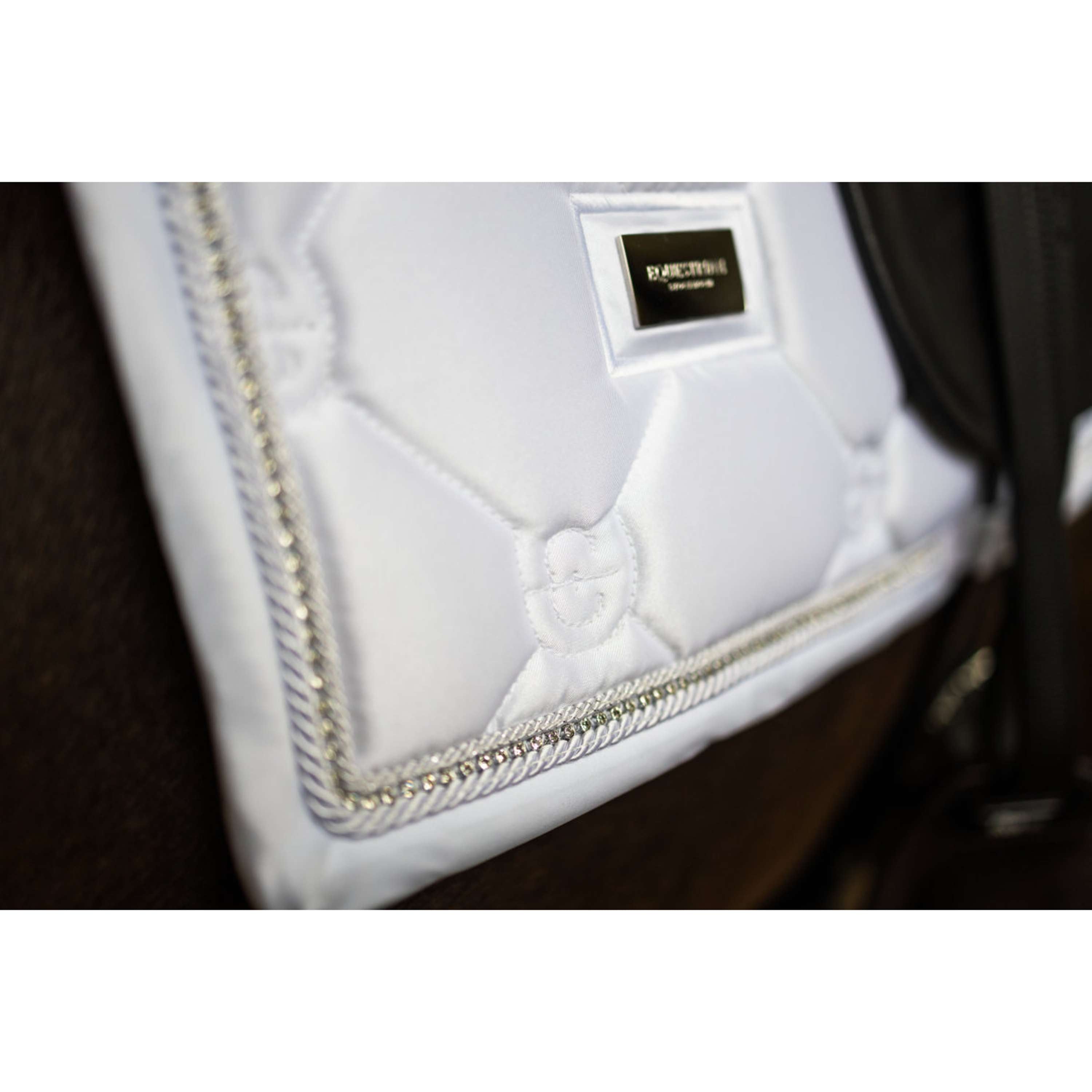 Equestrian Stockholm Tapis de Selle Crystal Shine Dressage Blanc