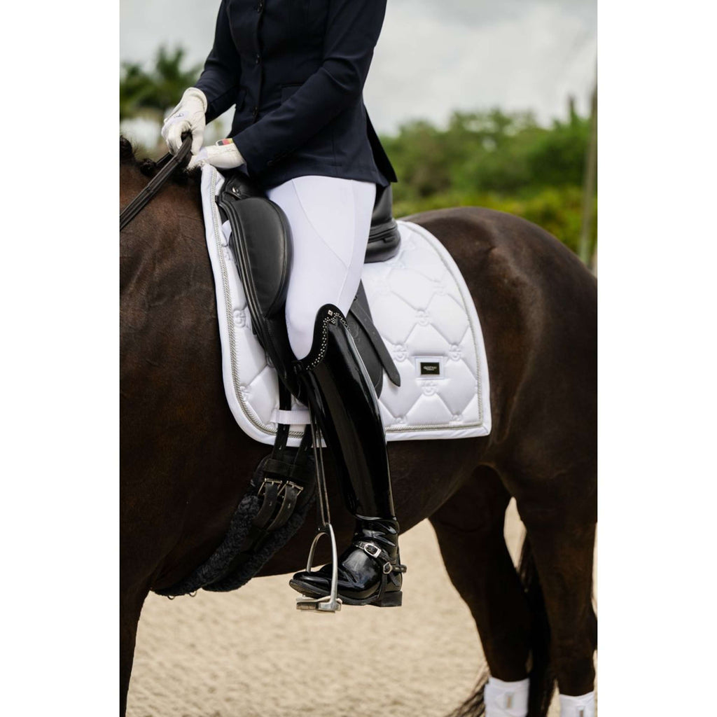 Equestrian Stockholm Tapis de Selle Dressage White Silver