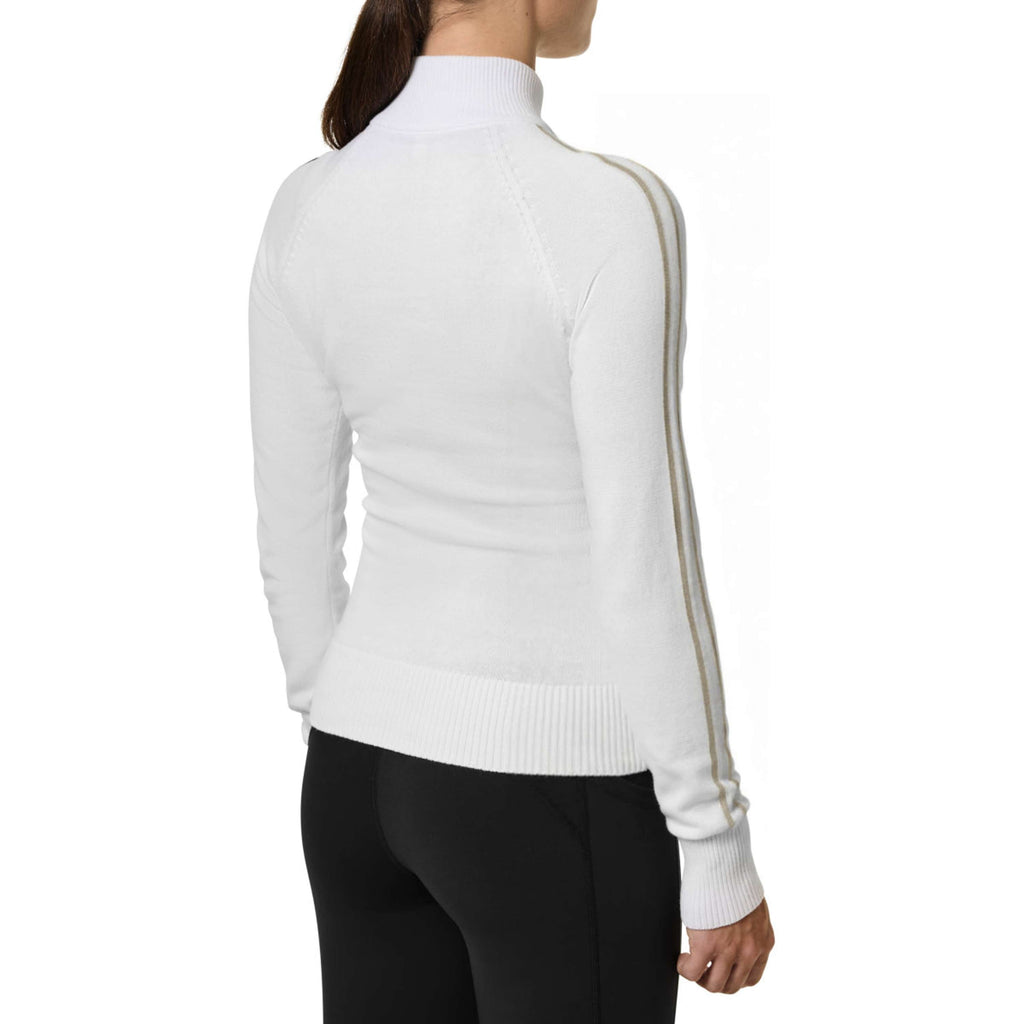 Equestrian Stockholm Knitted Zip Top Blanc