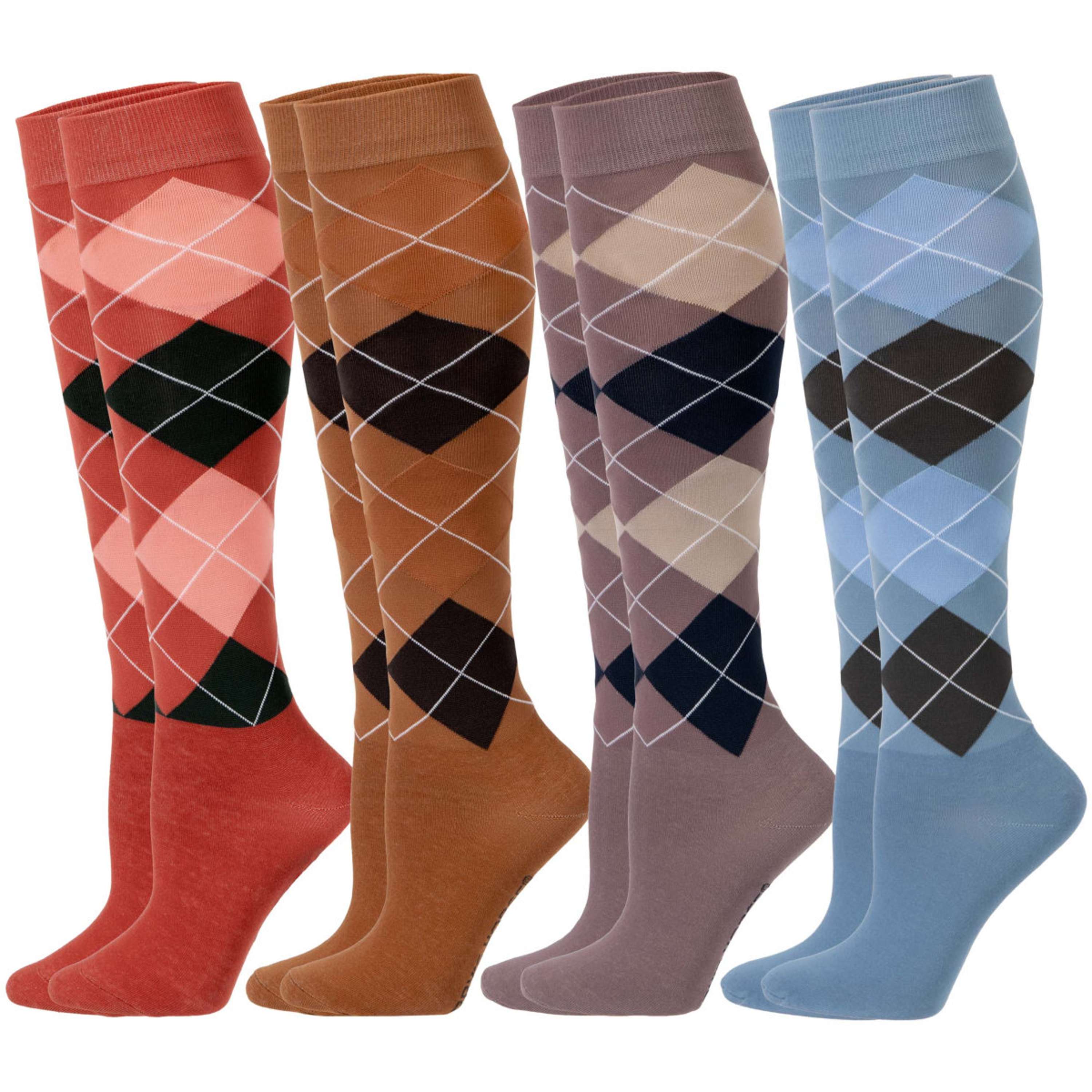 Harry's Horse Chaussettes d'Équitation Argyle Mocha-Bisque
