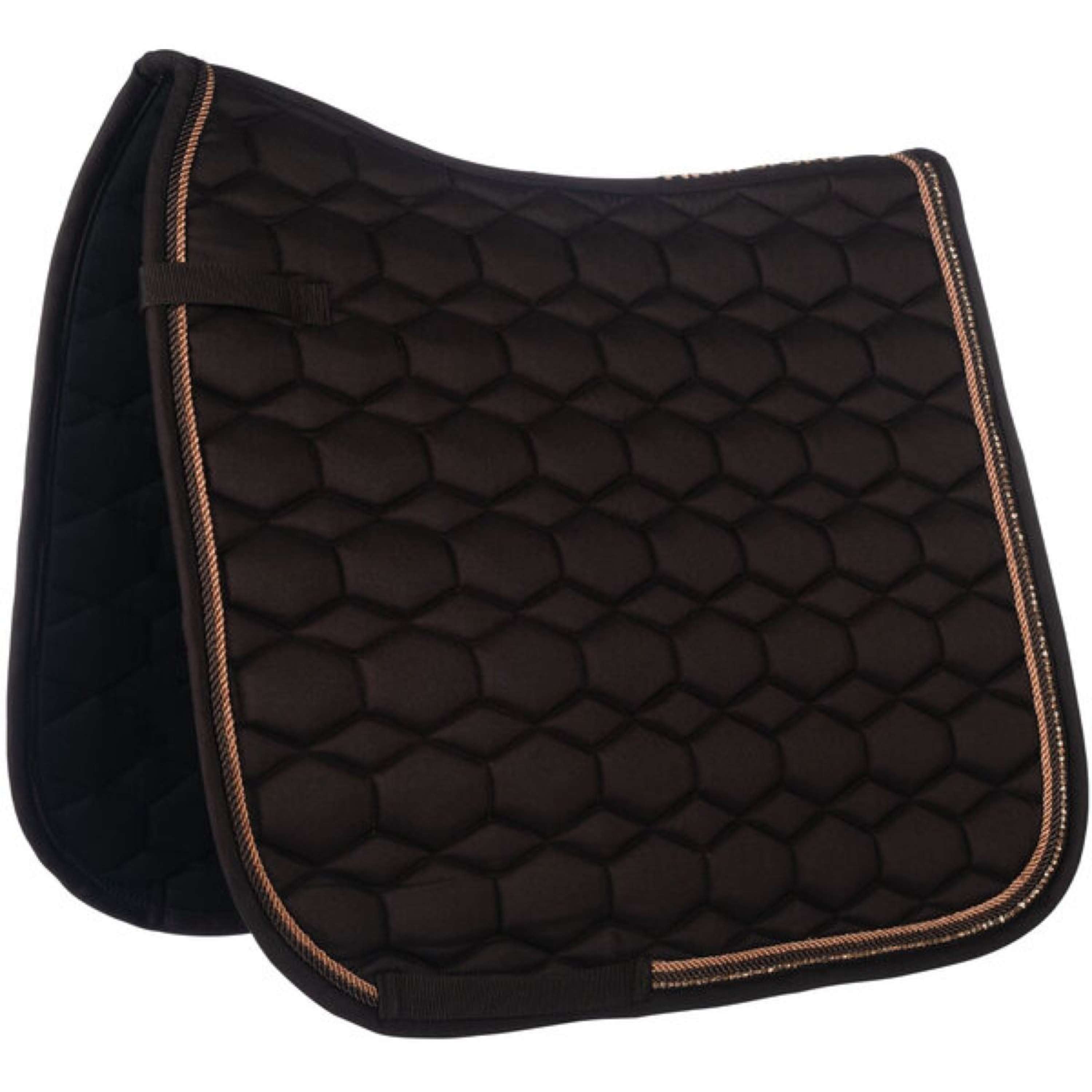 HKM Tapis de Selle Rosegold Glamour Dressage Marron/Or Rose