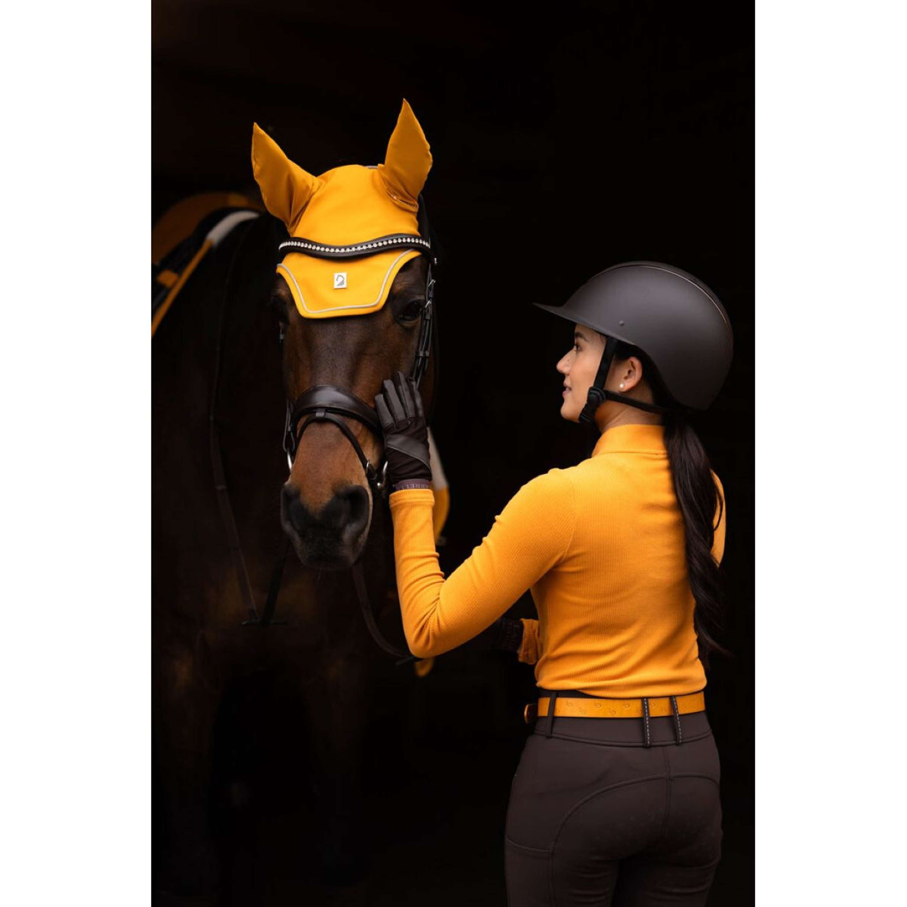HKM Bonnet Anti-Mouches Livignio Lauria Garelli Soft Moutarde