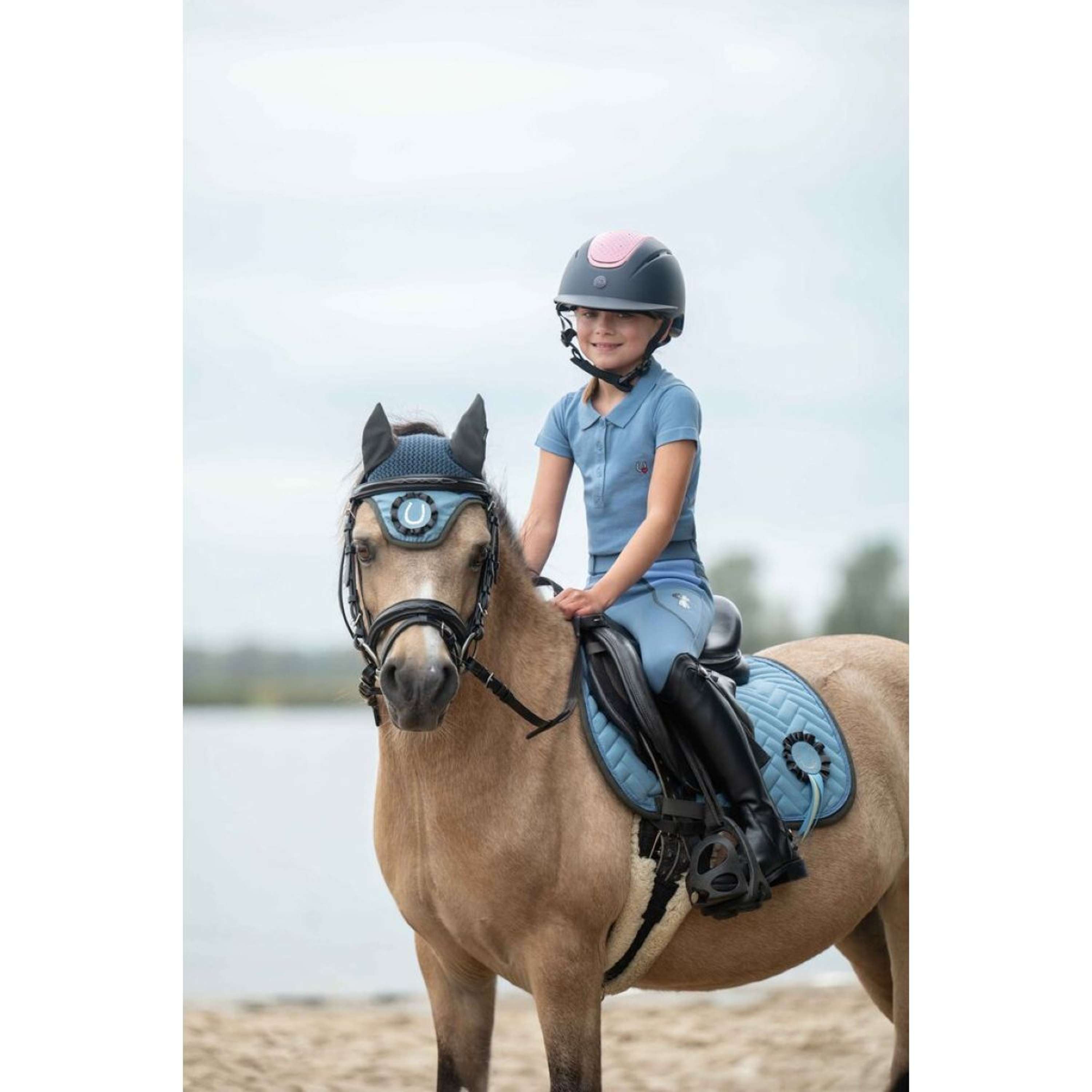 HKM Bonnet Anti-Mouches Nele Bleu Fumeé