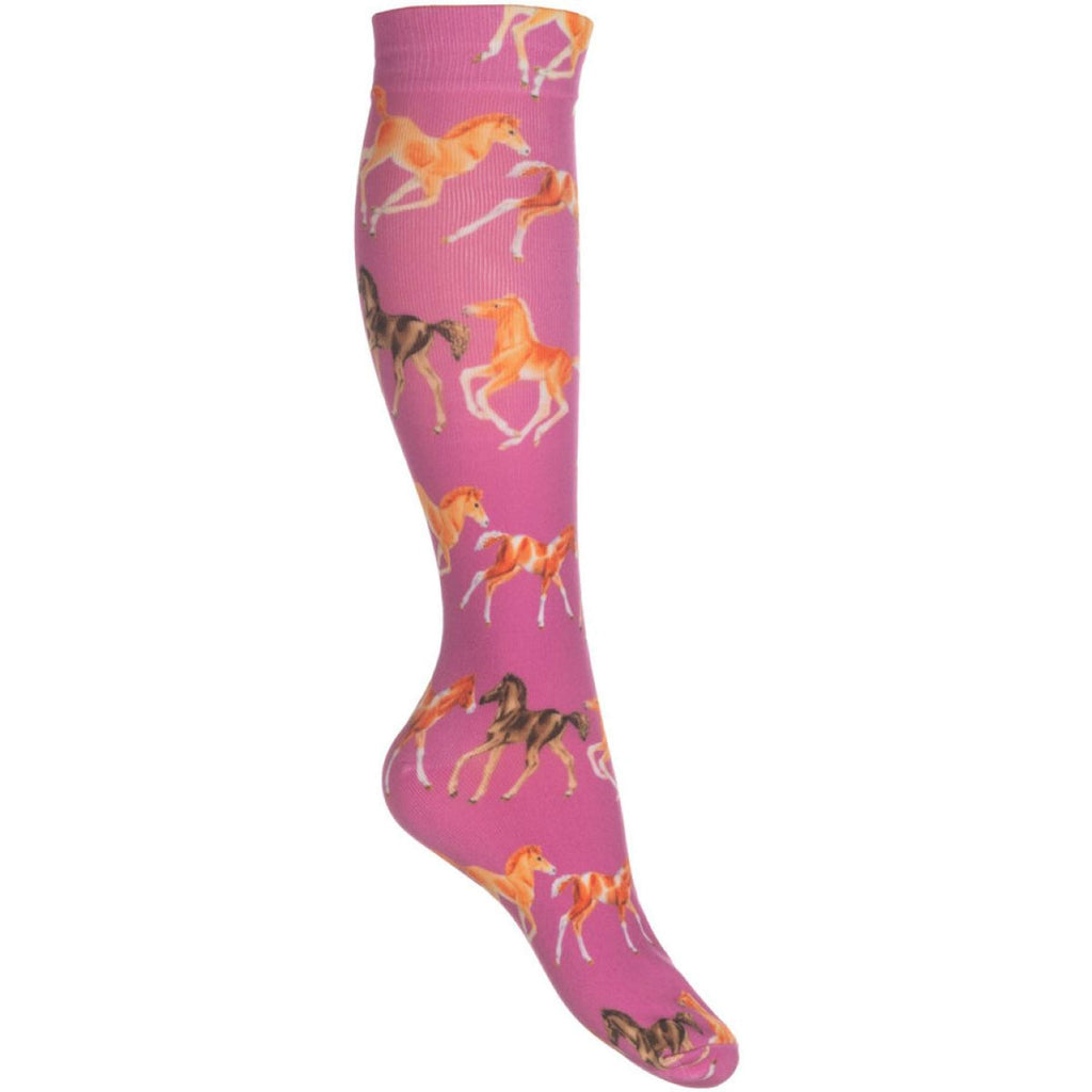 HKM Chaussettes d'Équitation Pony Club Rose