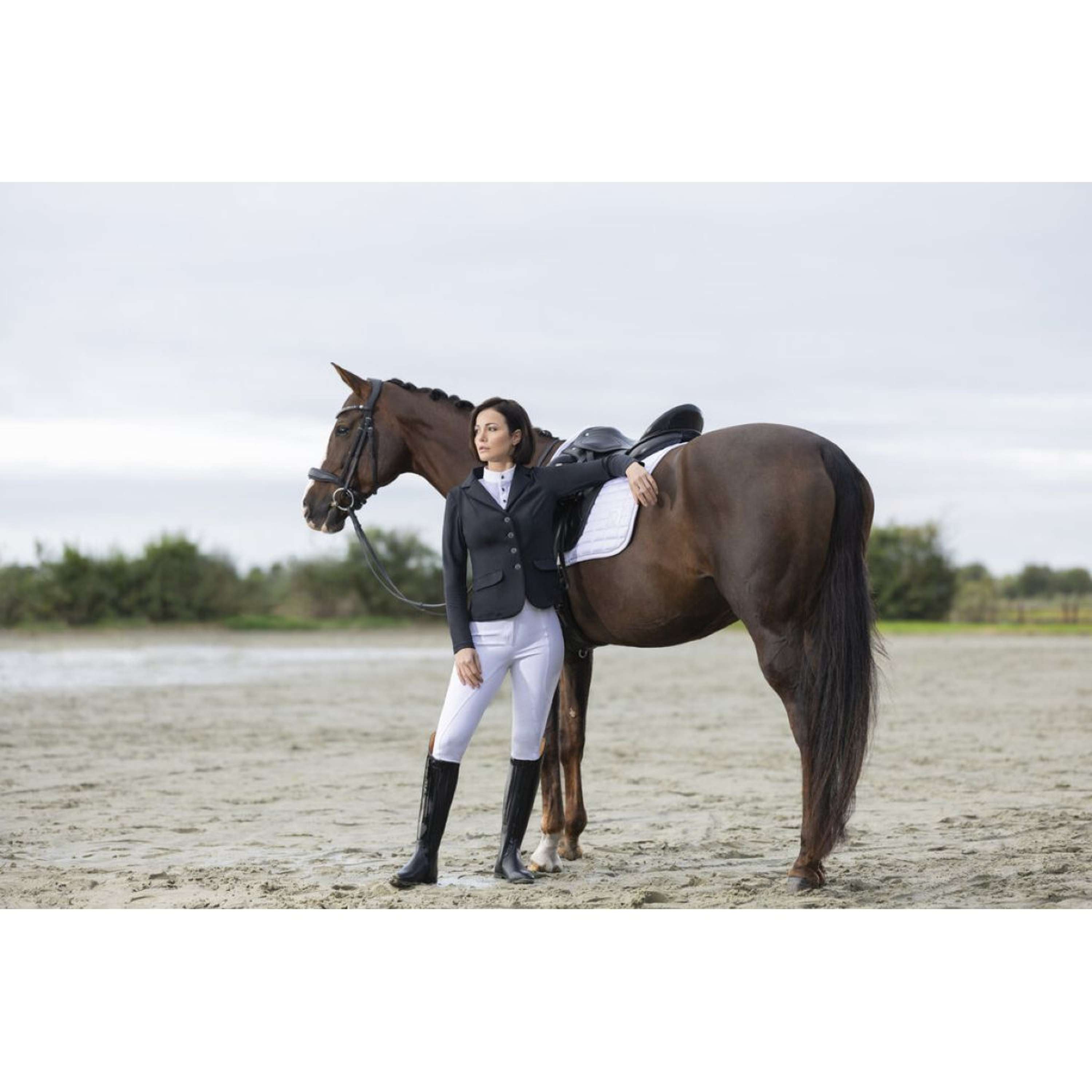 HKM Tapis de Selle Amalfi Competition Dressage Blanc